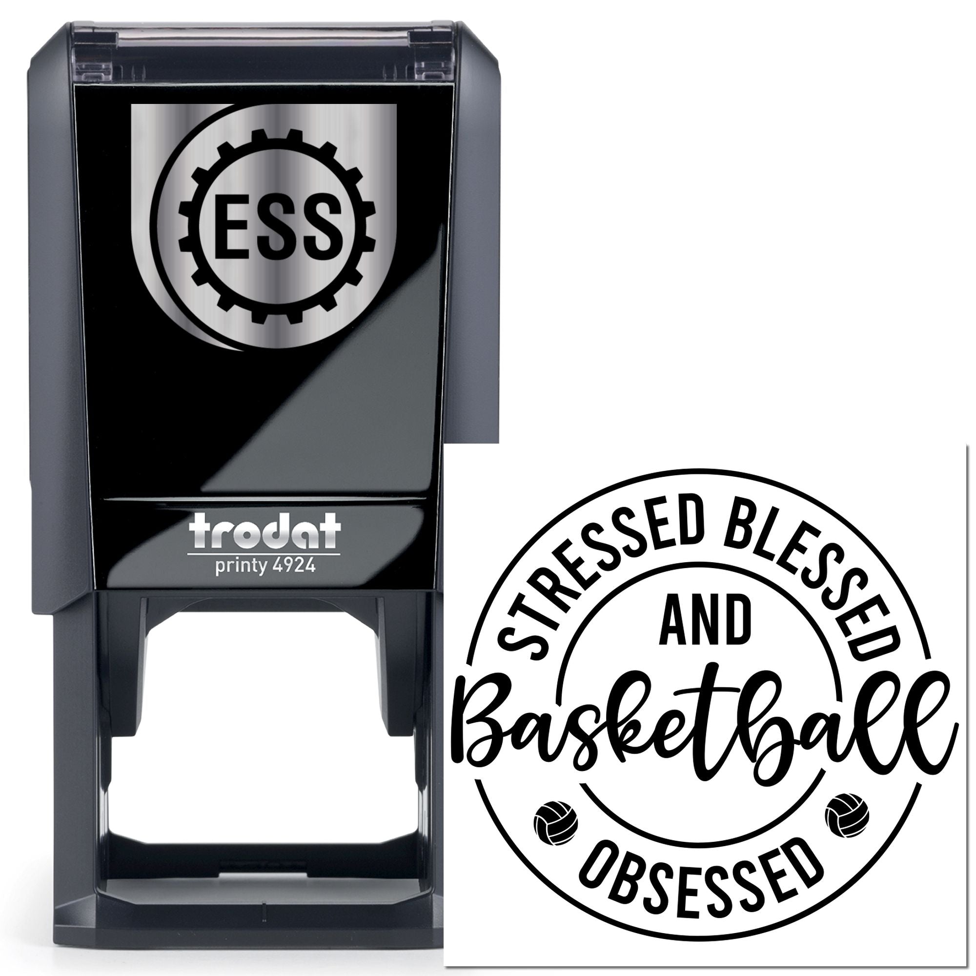 Self-Inking Basketball Obsessed Crafting Stamp