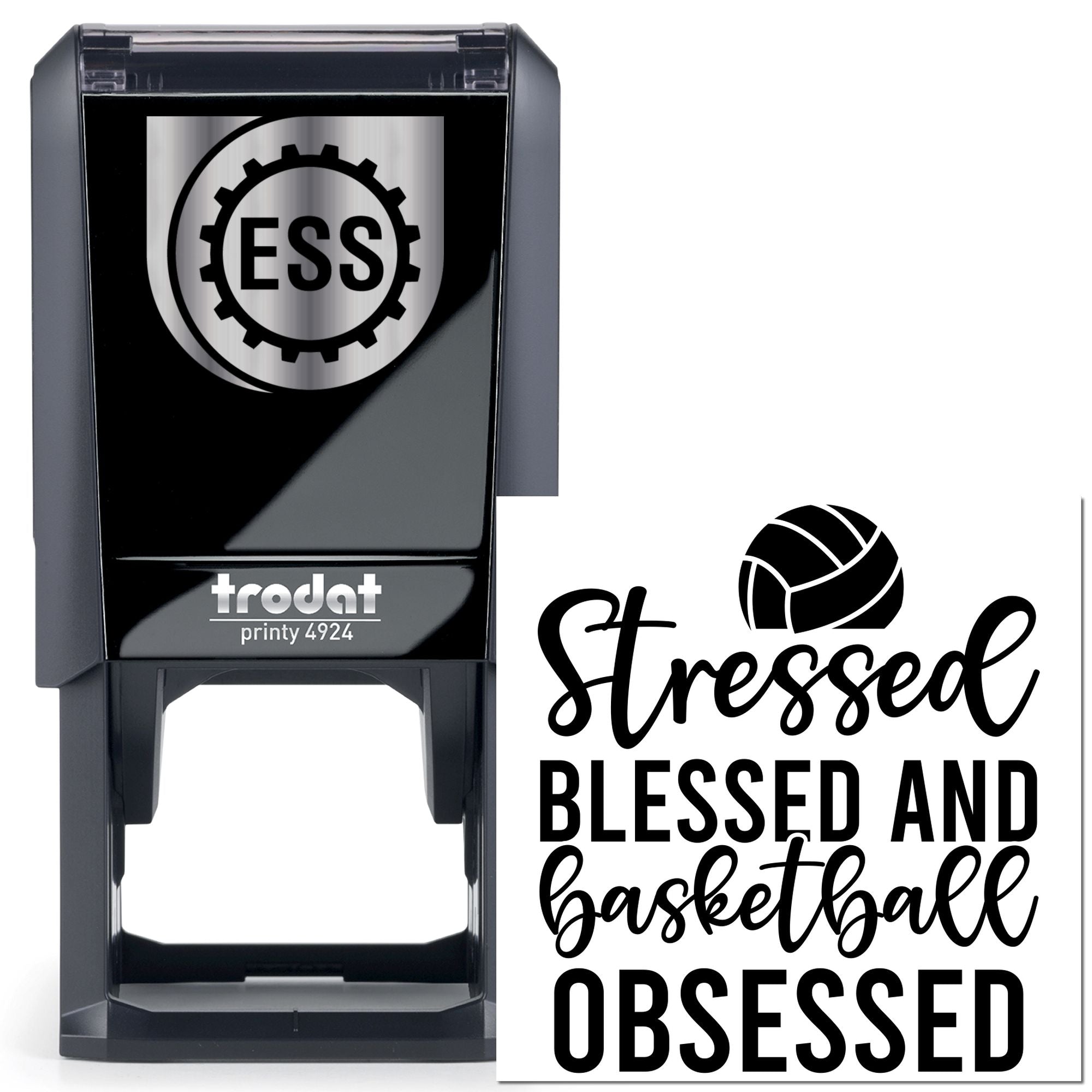 Self-Inking Basketball Obsessed Card Stamp