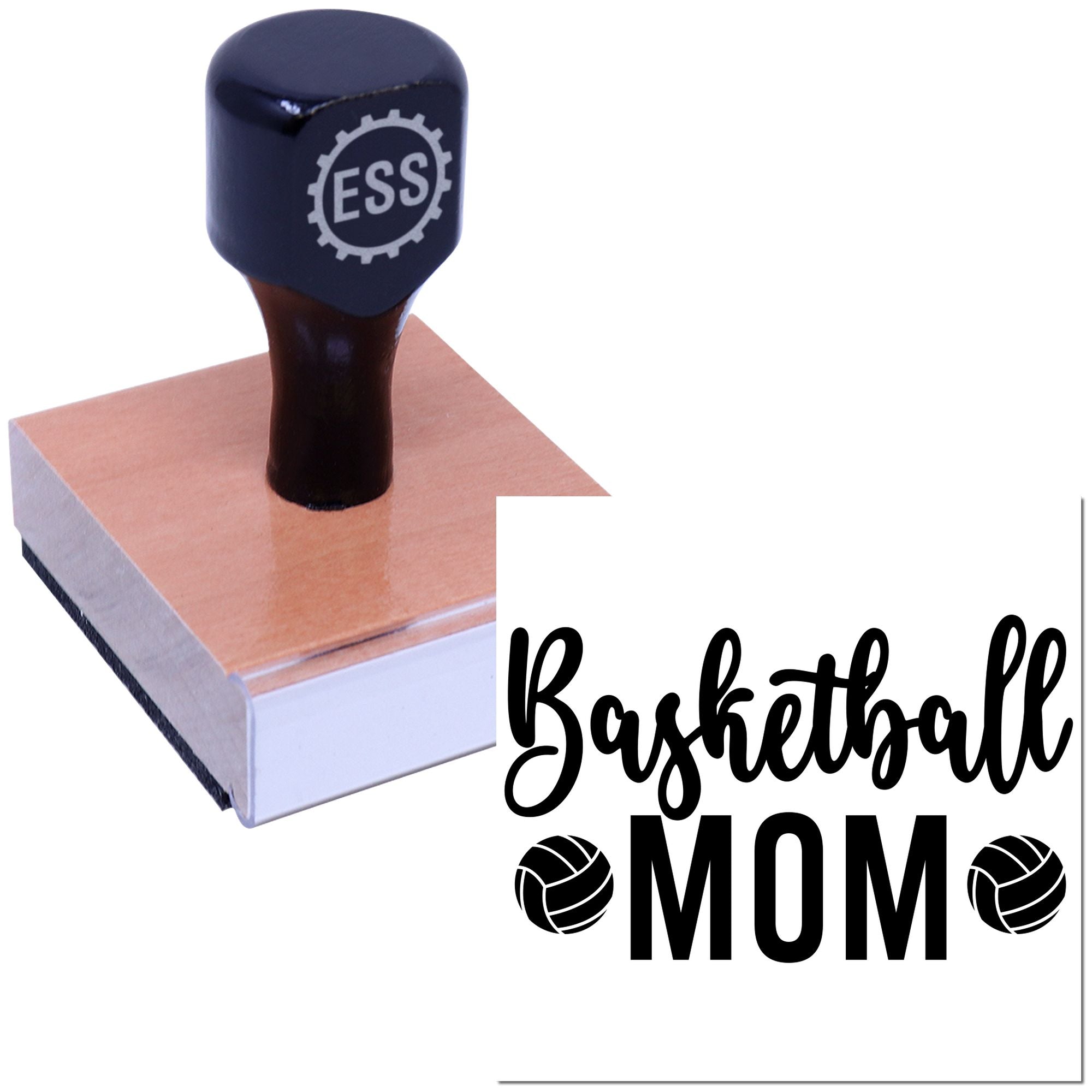 Hoops Mom Pride Paper Craft Rubber Stamp