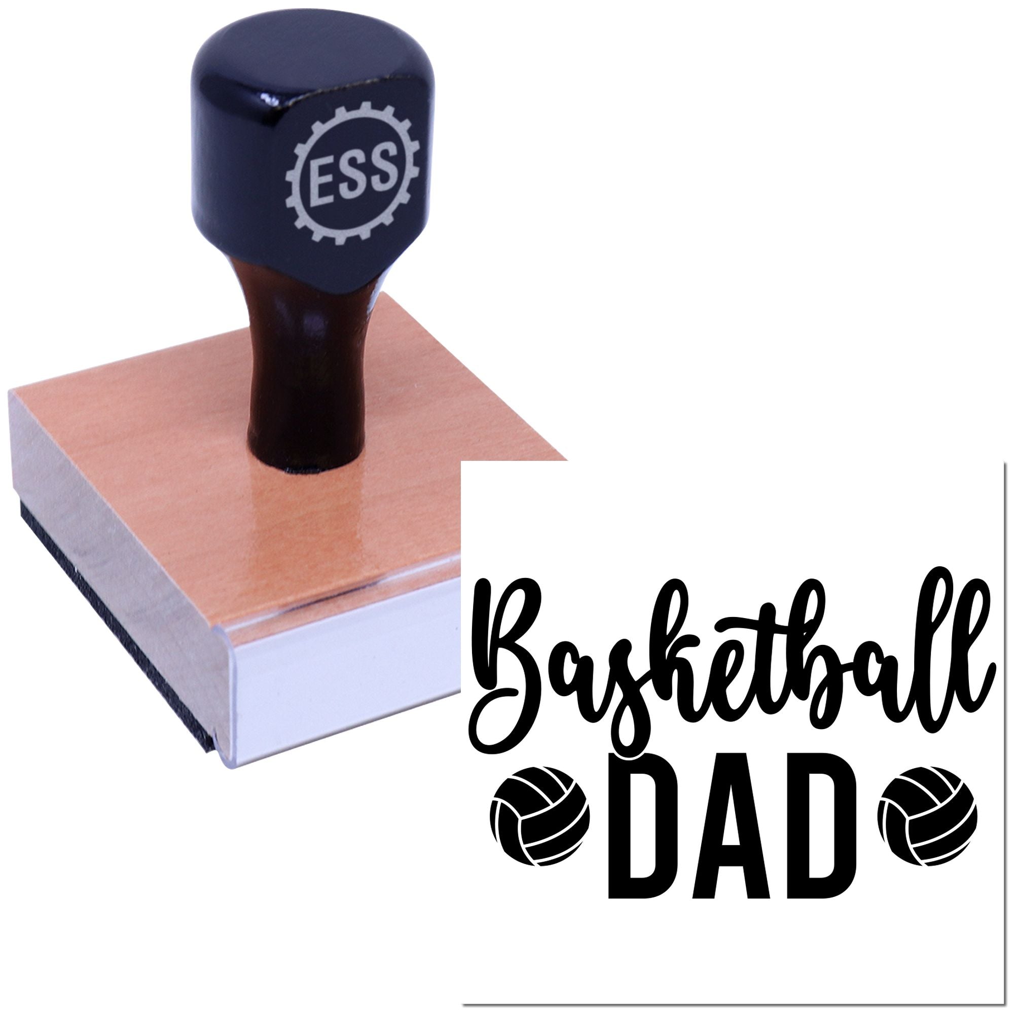 Proud Basketball Dad Mini Card Rubber Stamp