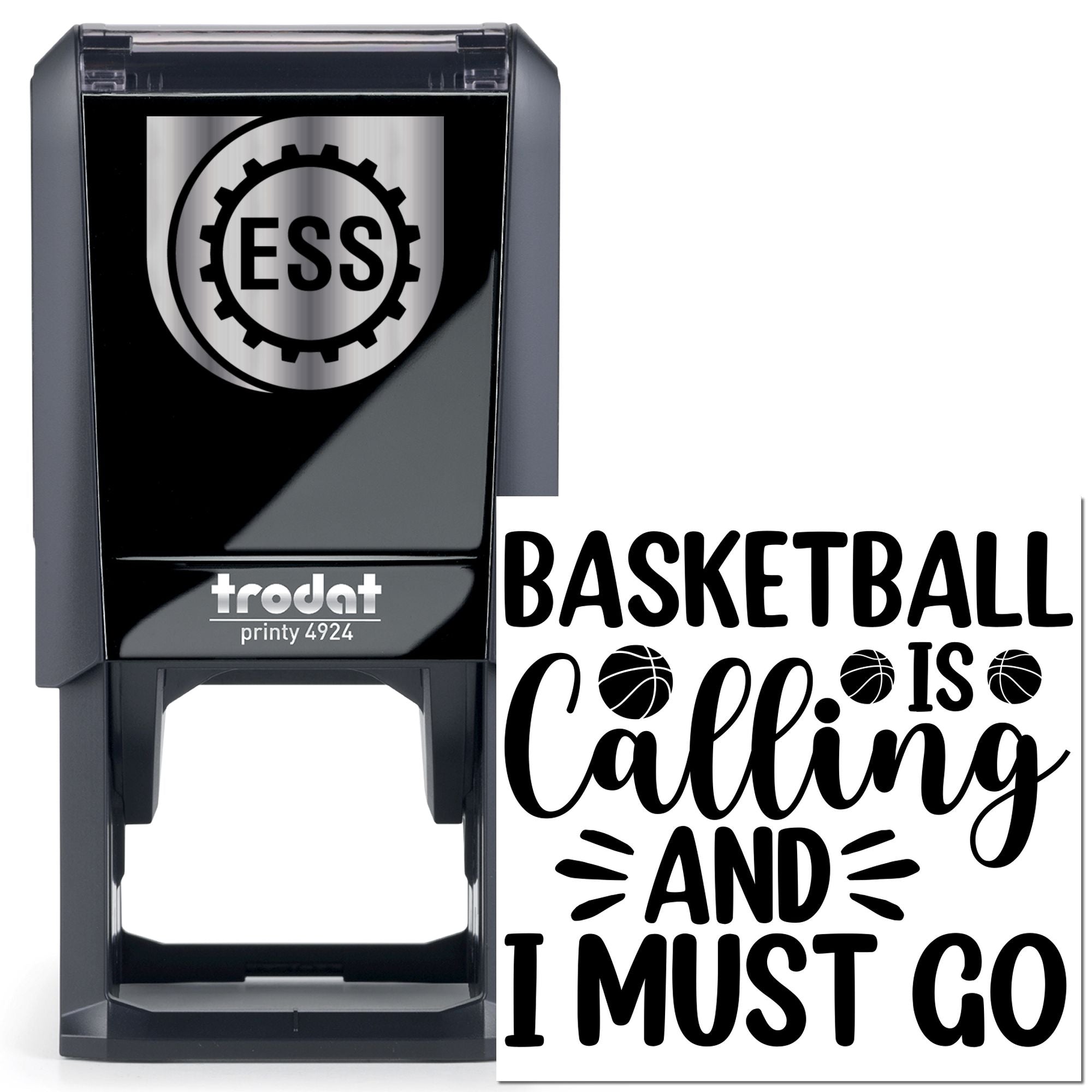 Self-Inking Basketball Calling Mini Card Stamp