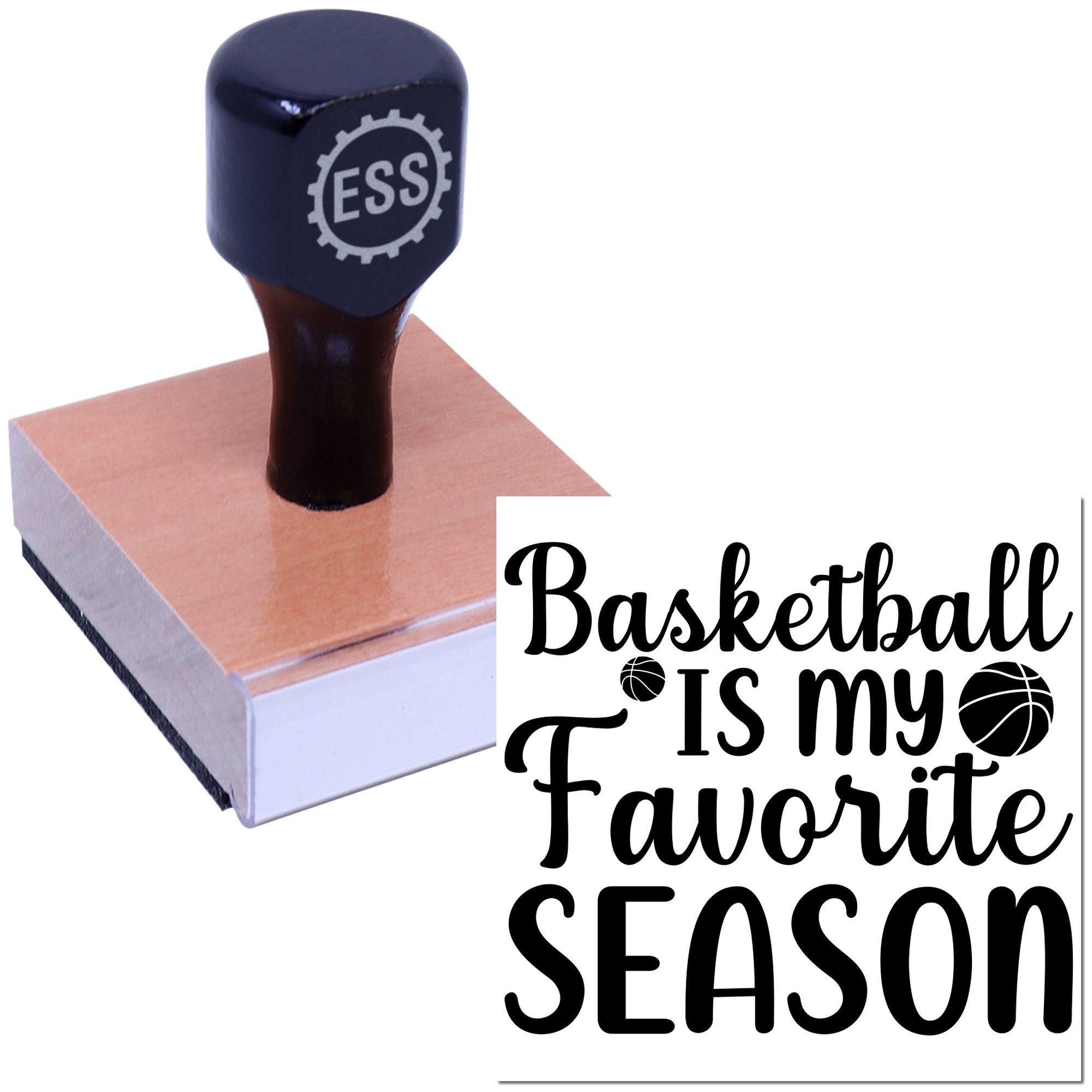 Hoops Over Everything Tag Rubber Stamp