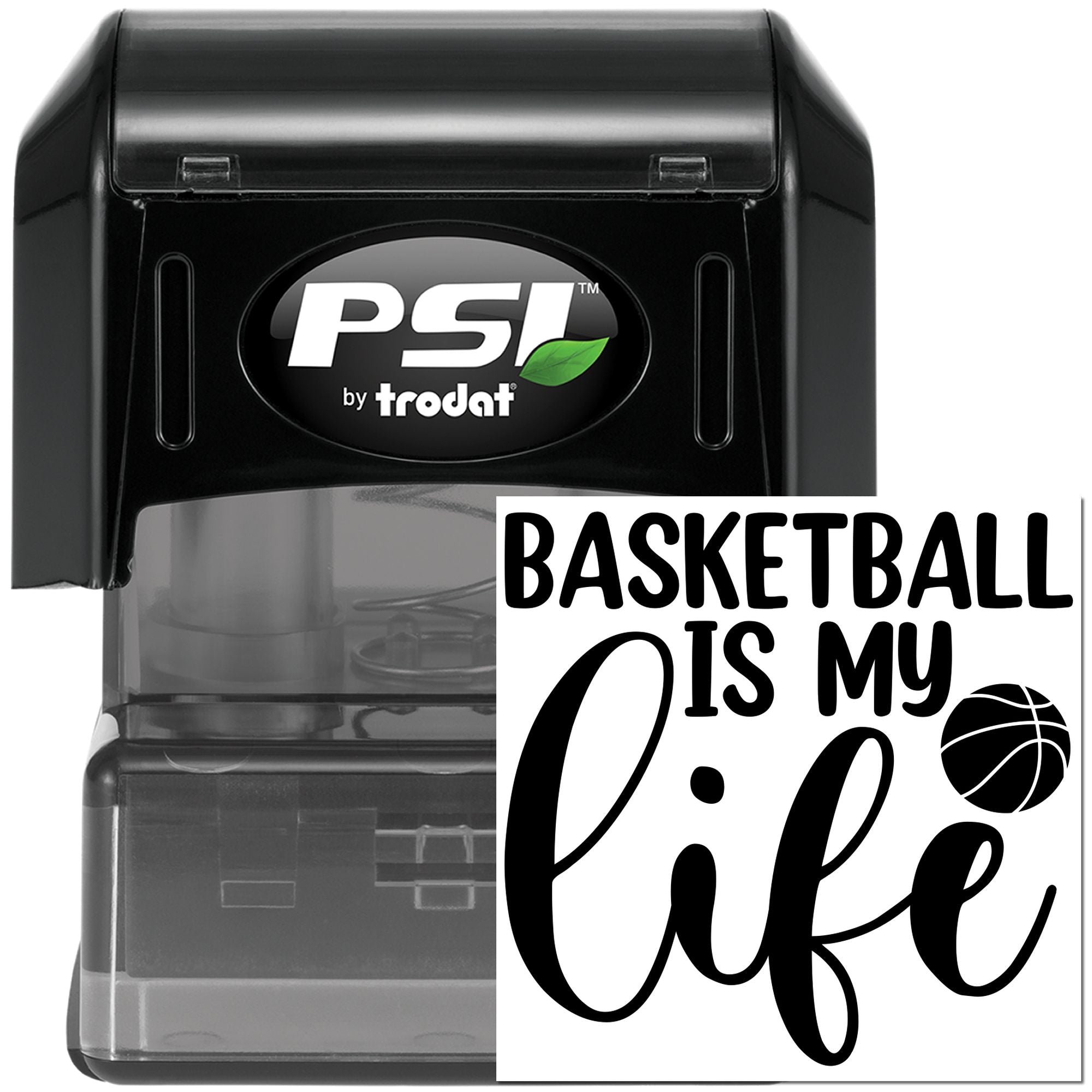 Pre-Inked Basketball Is Life Mini Card Stamp