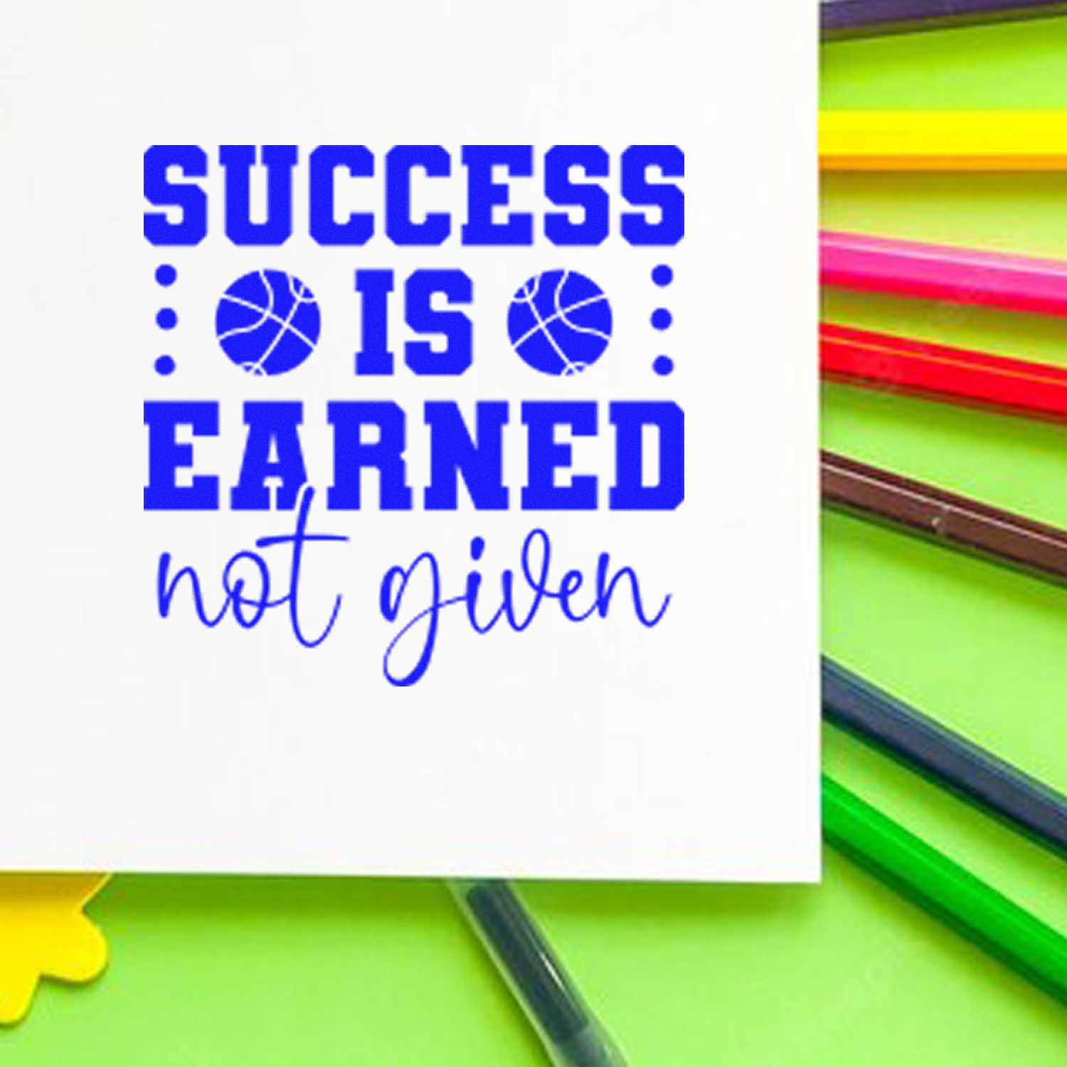 Earn Your Success Craft Rubber Stamp