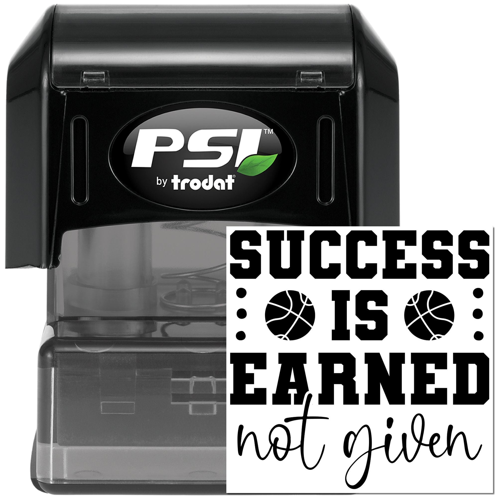 Pre-Inked Success Is Earned Favor Tag Stamp