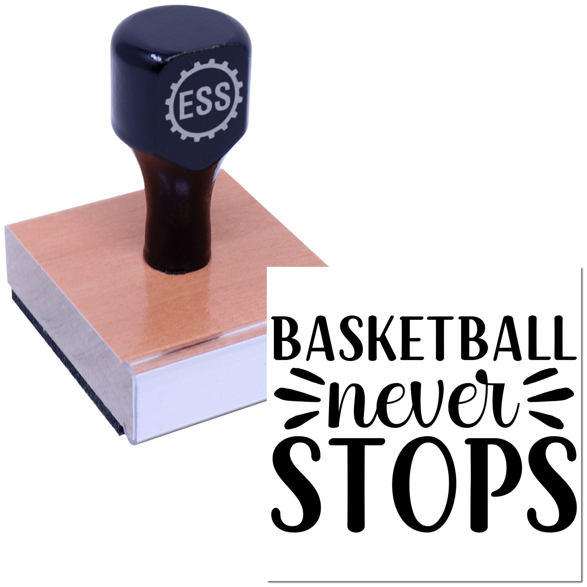 Hoops Never End Scrapbook Rubber Stamp
