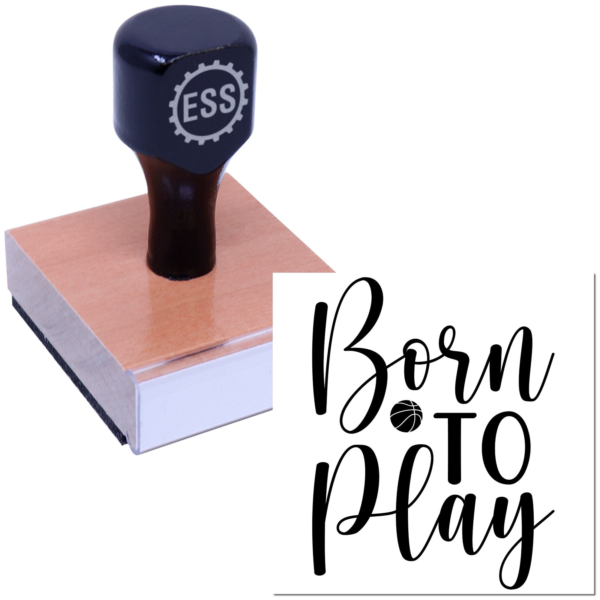 Born To Play Scrapbooking Rubber Stamp