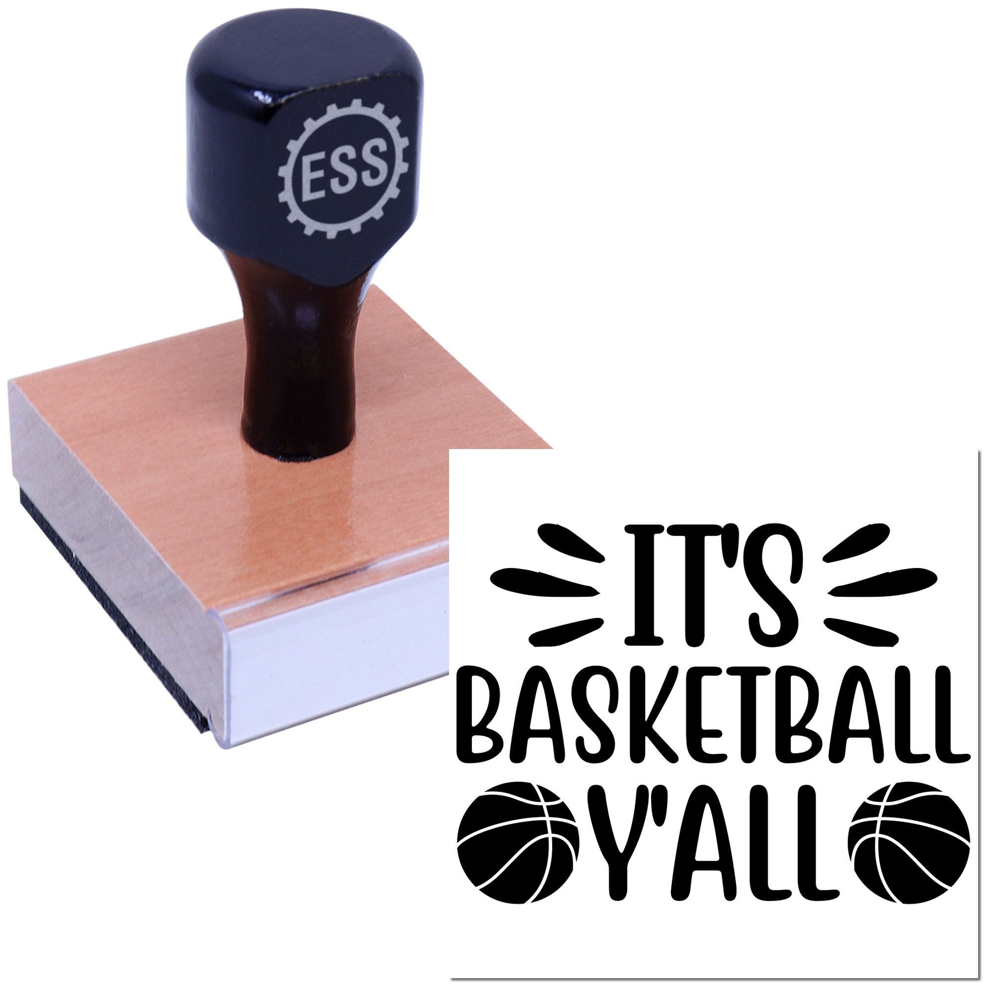 Hoops All Day Handcraft Rubber Stamp