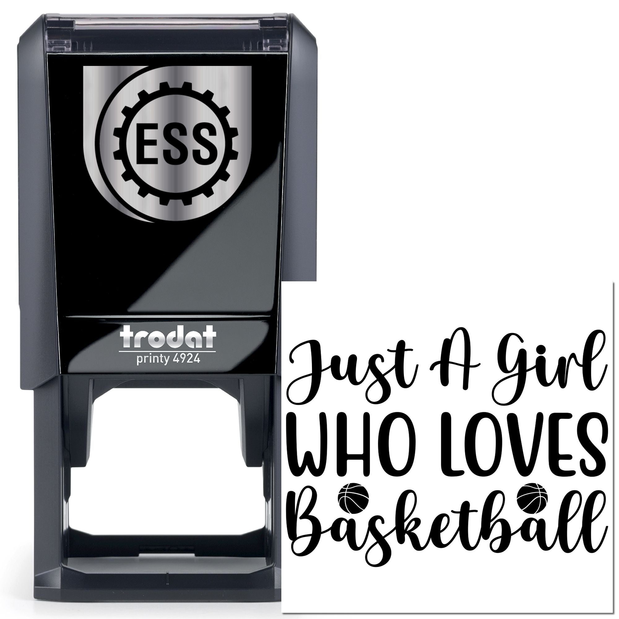 Self-Inking Basketball Girl Handcraft Stamp