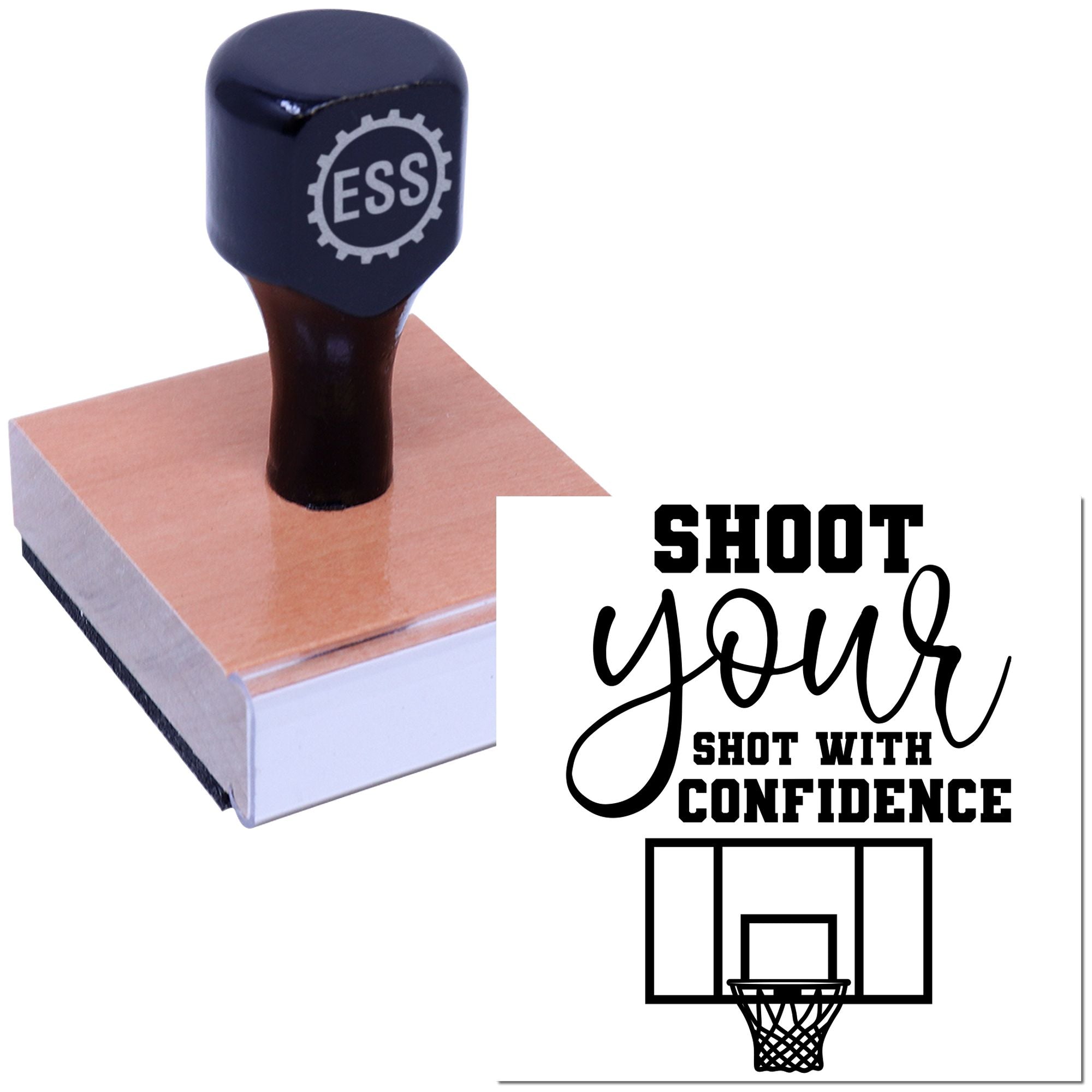 Confident Hoop Shot Journaling Rubber Stamp