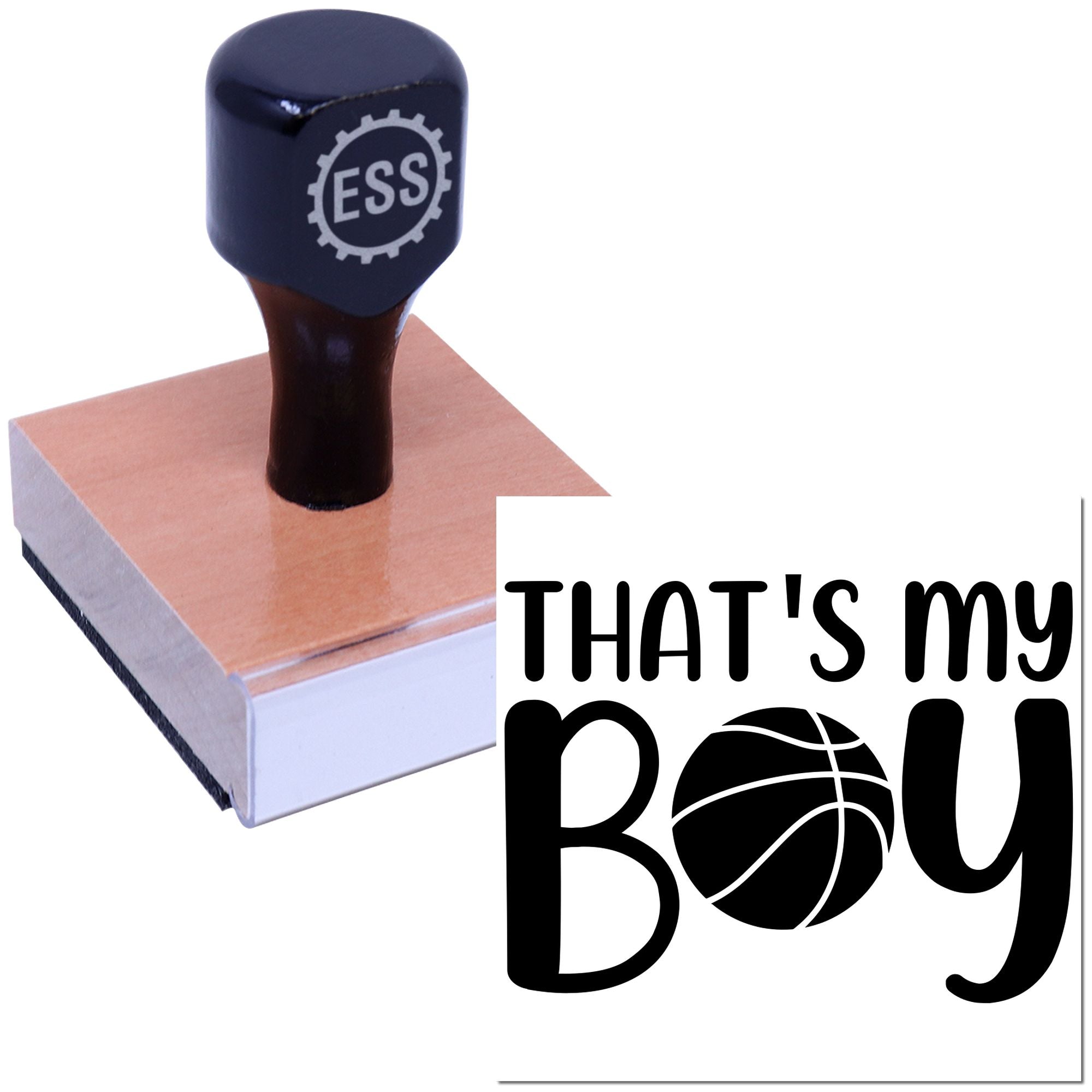 Proud Hoop Dad Mini Card Rubber Stamp