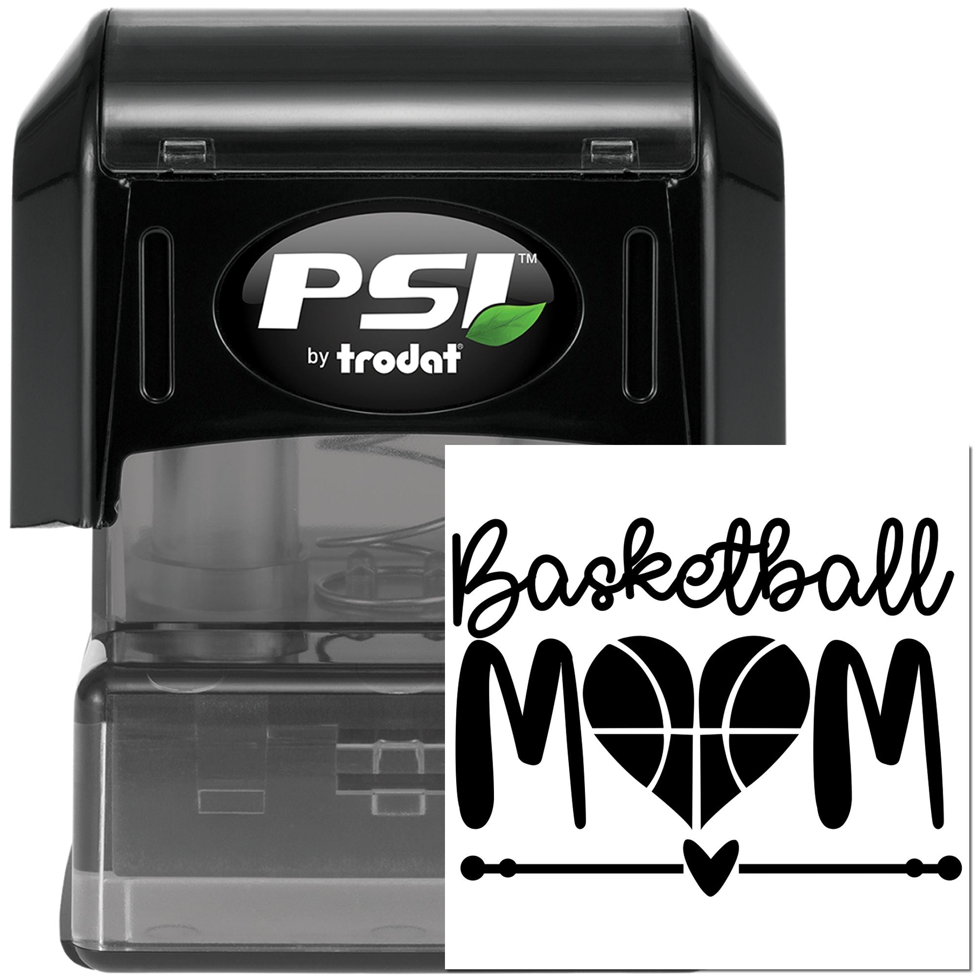 Pre-Inked Basketball Mom Heart Mini Card Stamp