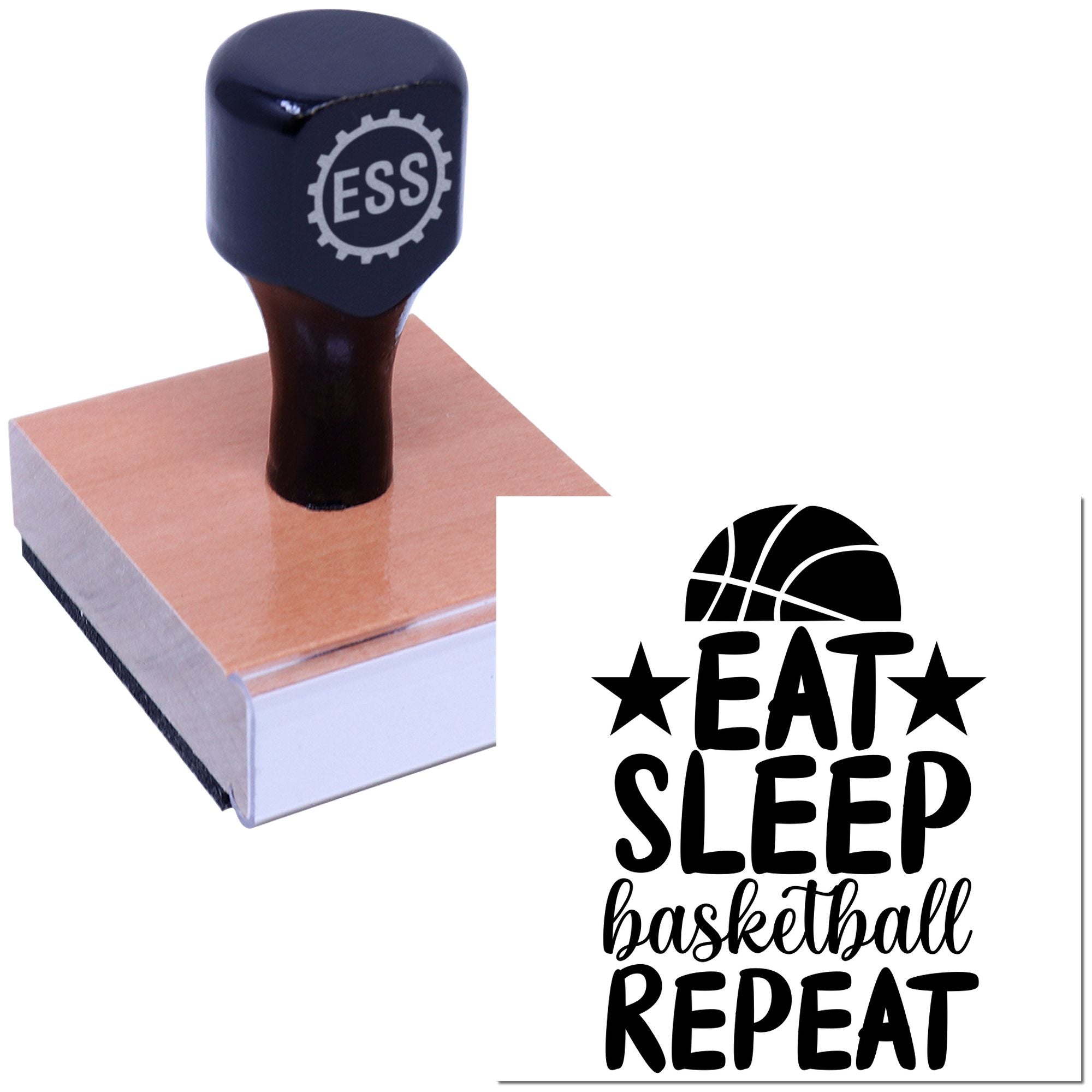 Hoop Dream Repeat Place Card Rubber Stamp