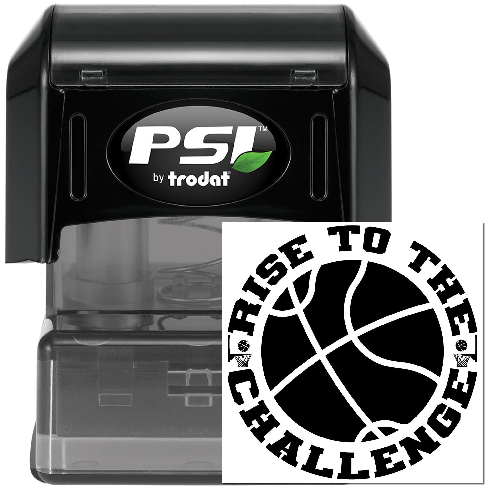 Pre-Inked Basketball Circle Logo Favor Tag Stamp