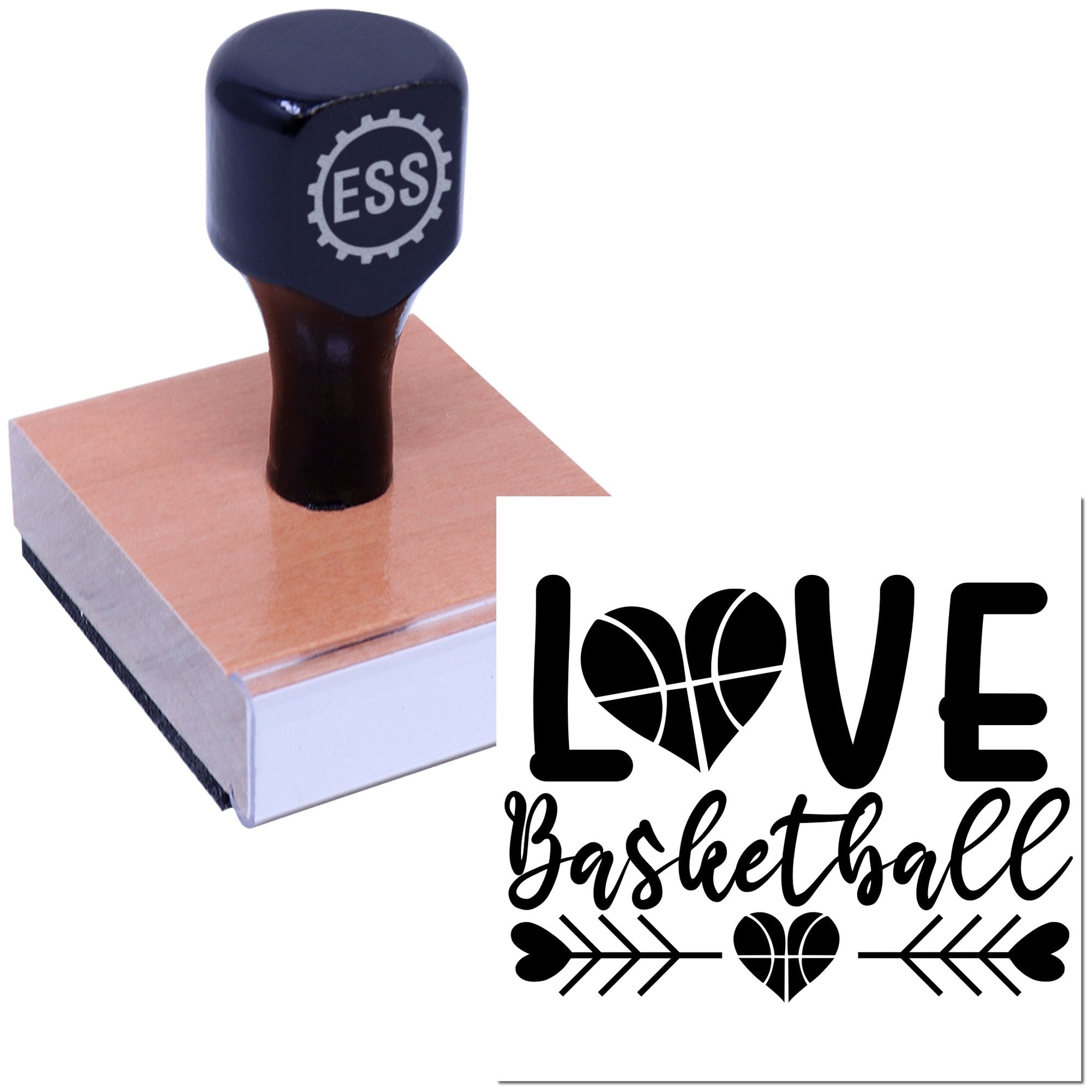 Hoops Love Heart Card Rubber Stamp