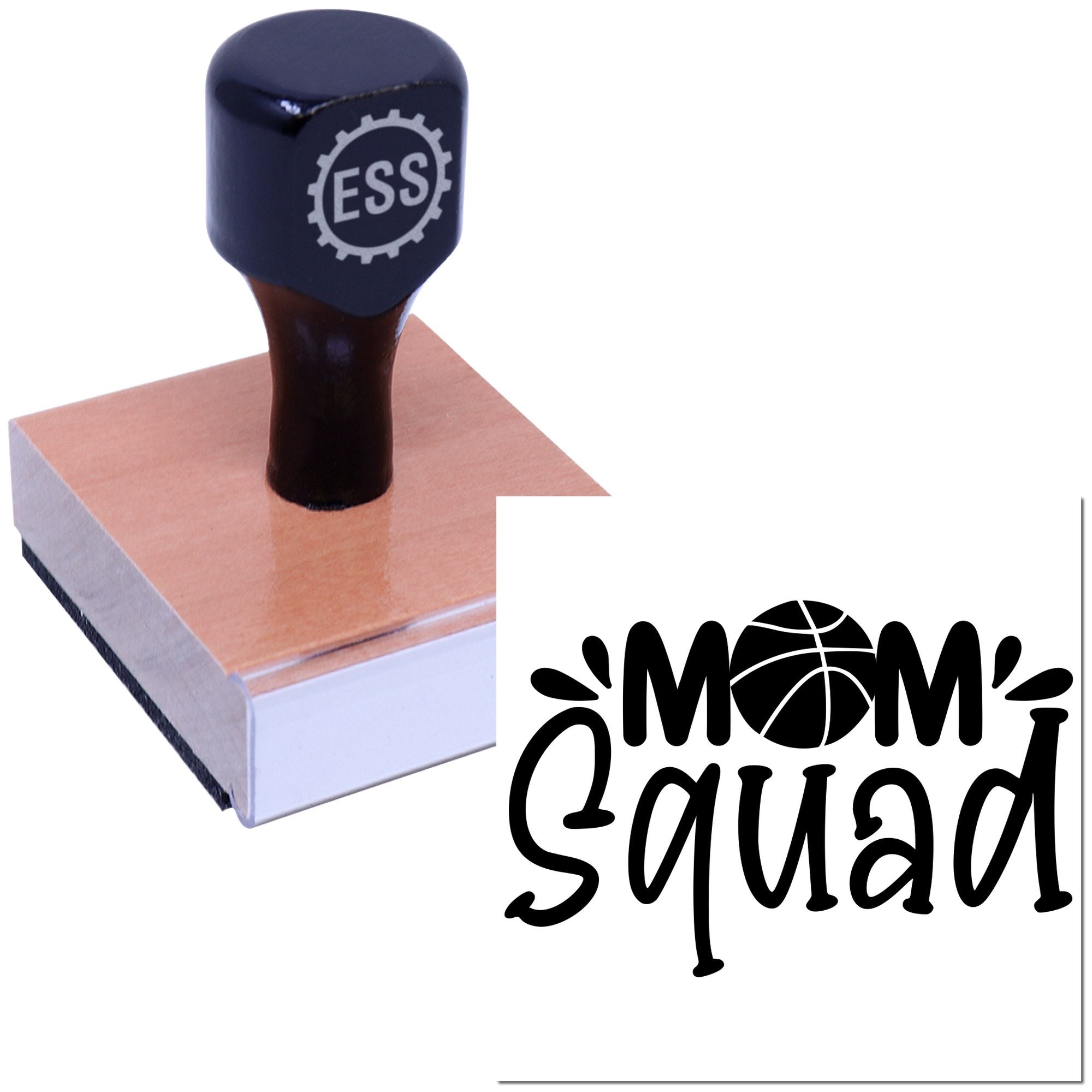 Hoops Mom Power Card Making Rubber Stamp