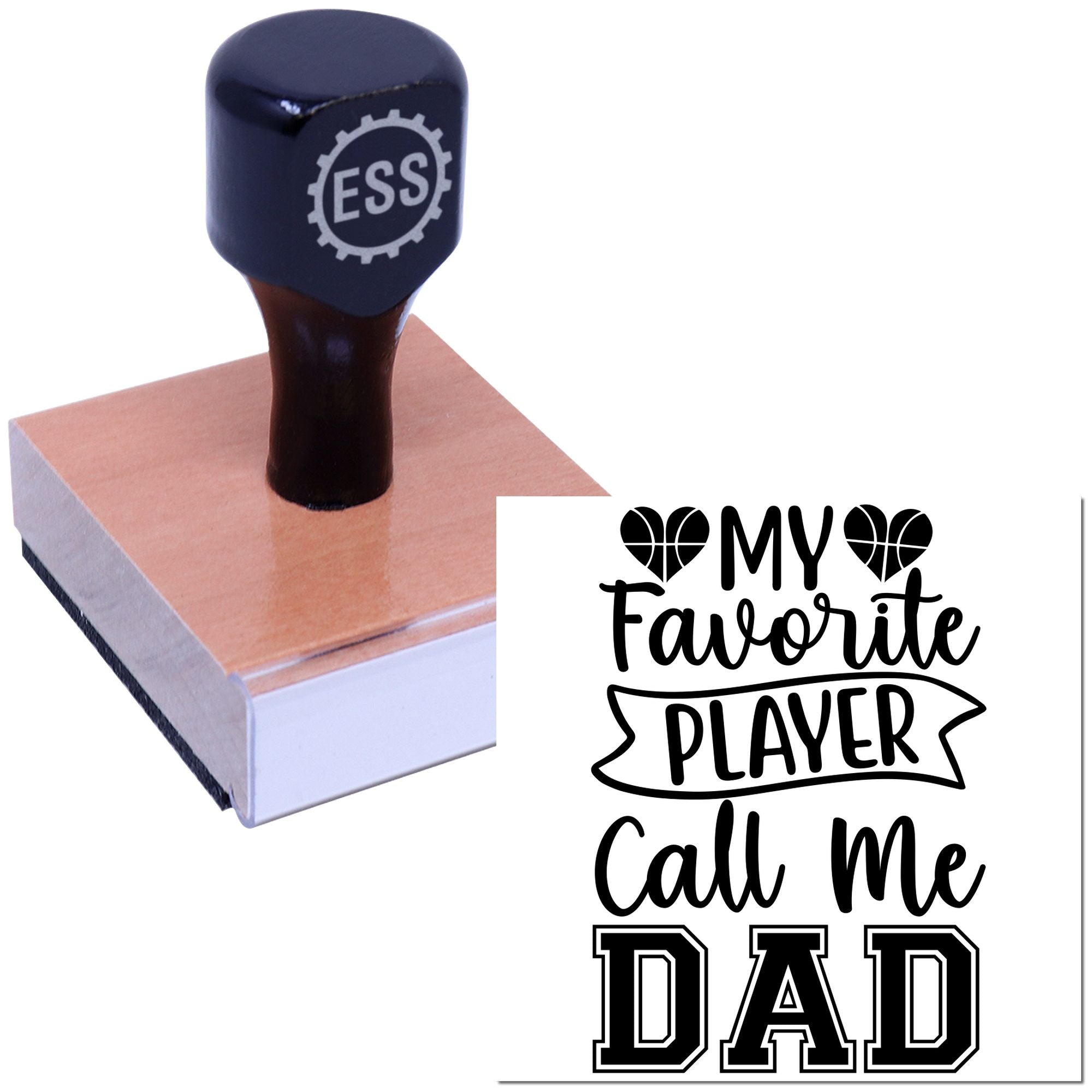 Basketball Dad Pride Paper Craft Rubber Stamp