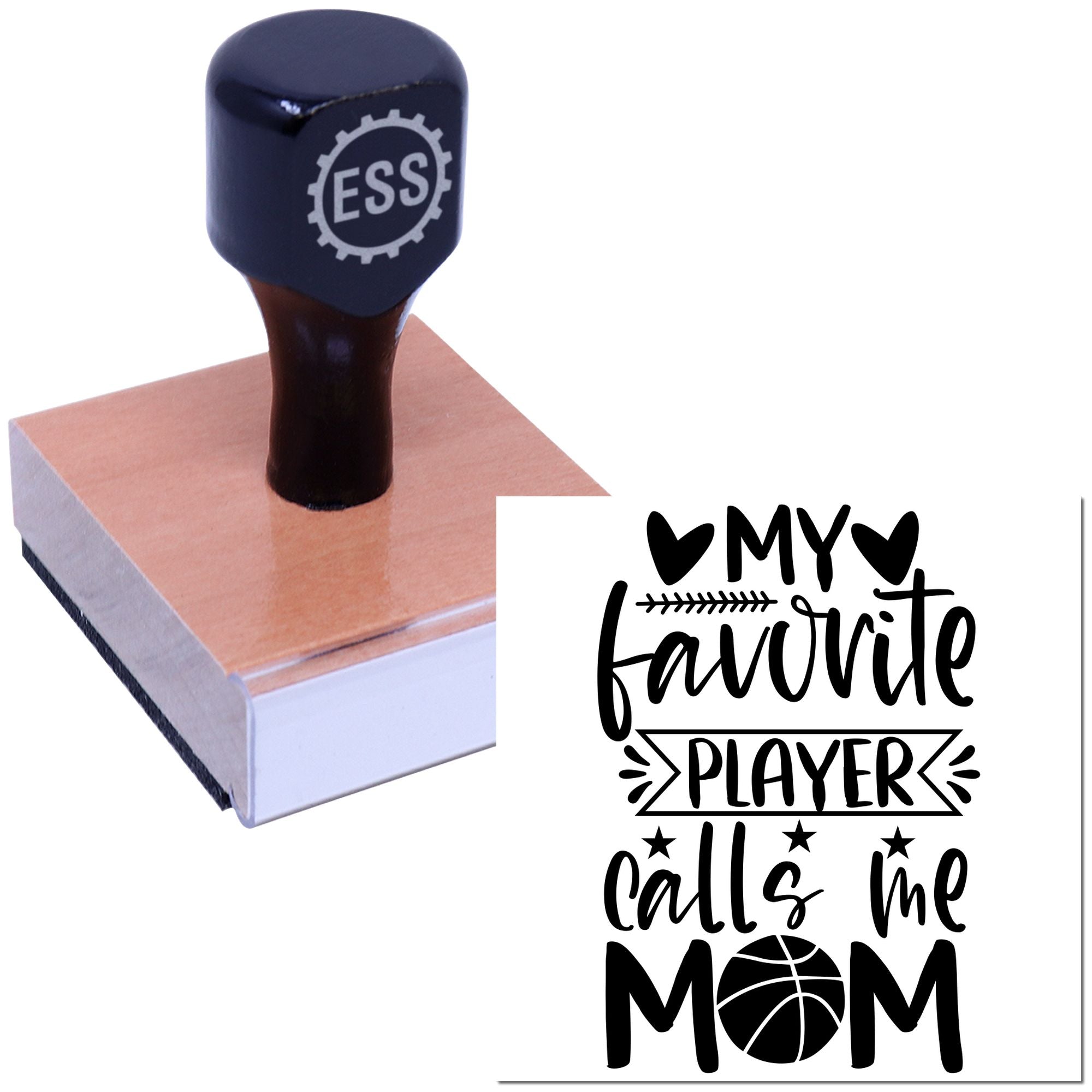 Basketball Mom Pride Handcraft Rubber Stamp