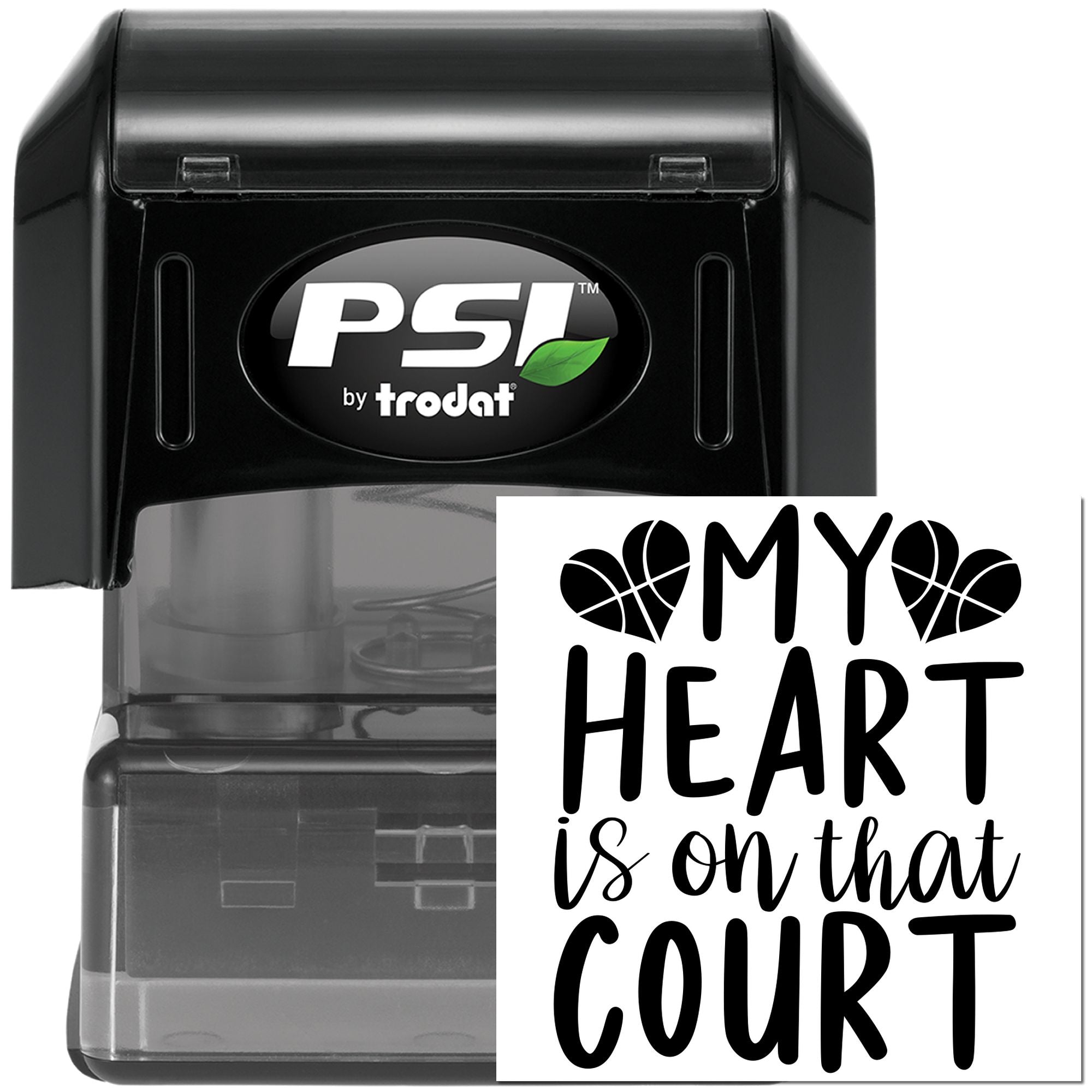 Pre-Inked Heart On Court Card Making Stamp