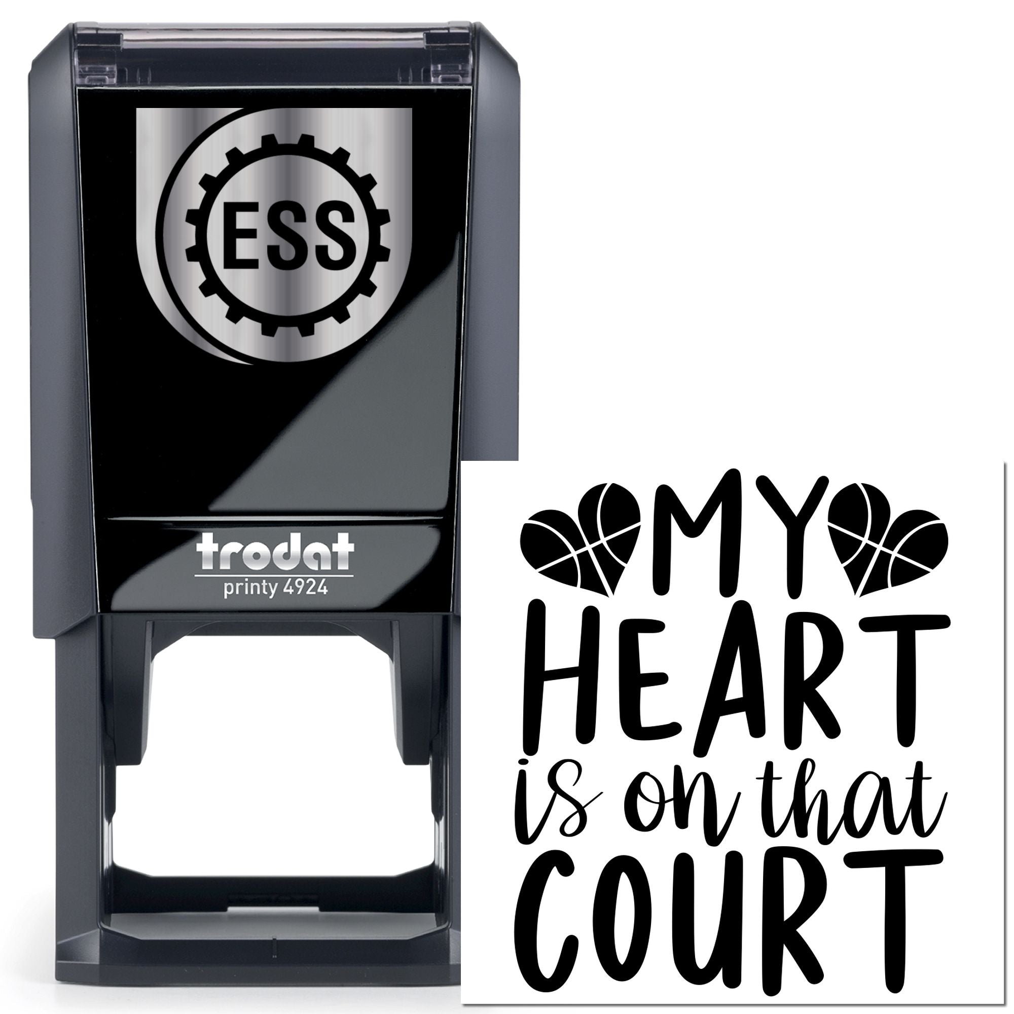 Self-Inking Basketball Heart Handcraft Stamp