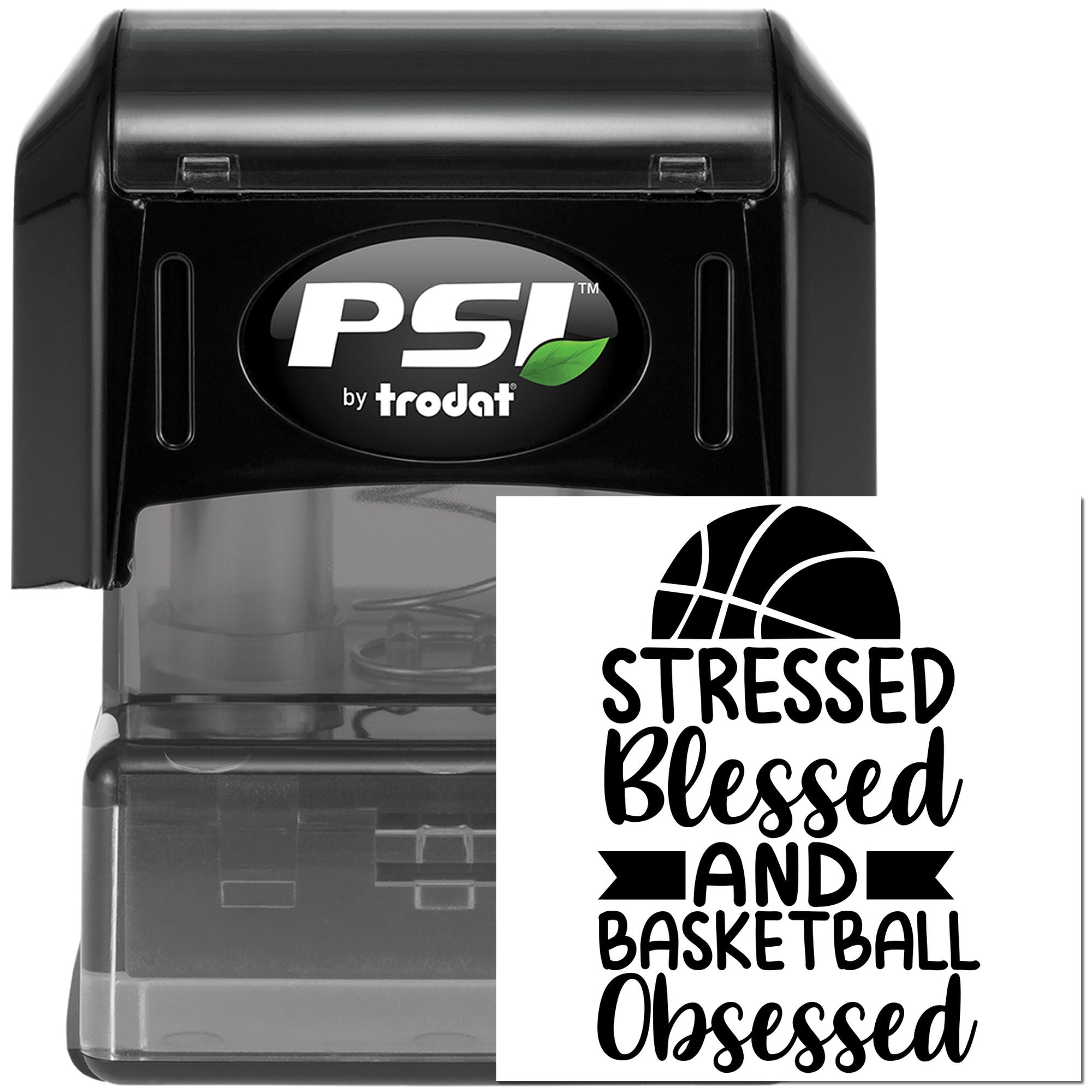 Pre-Inked Stressed Blessed Basketball Handcraft Stamp