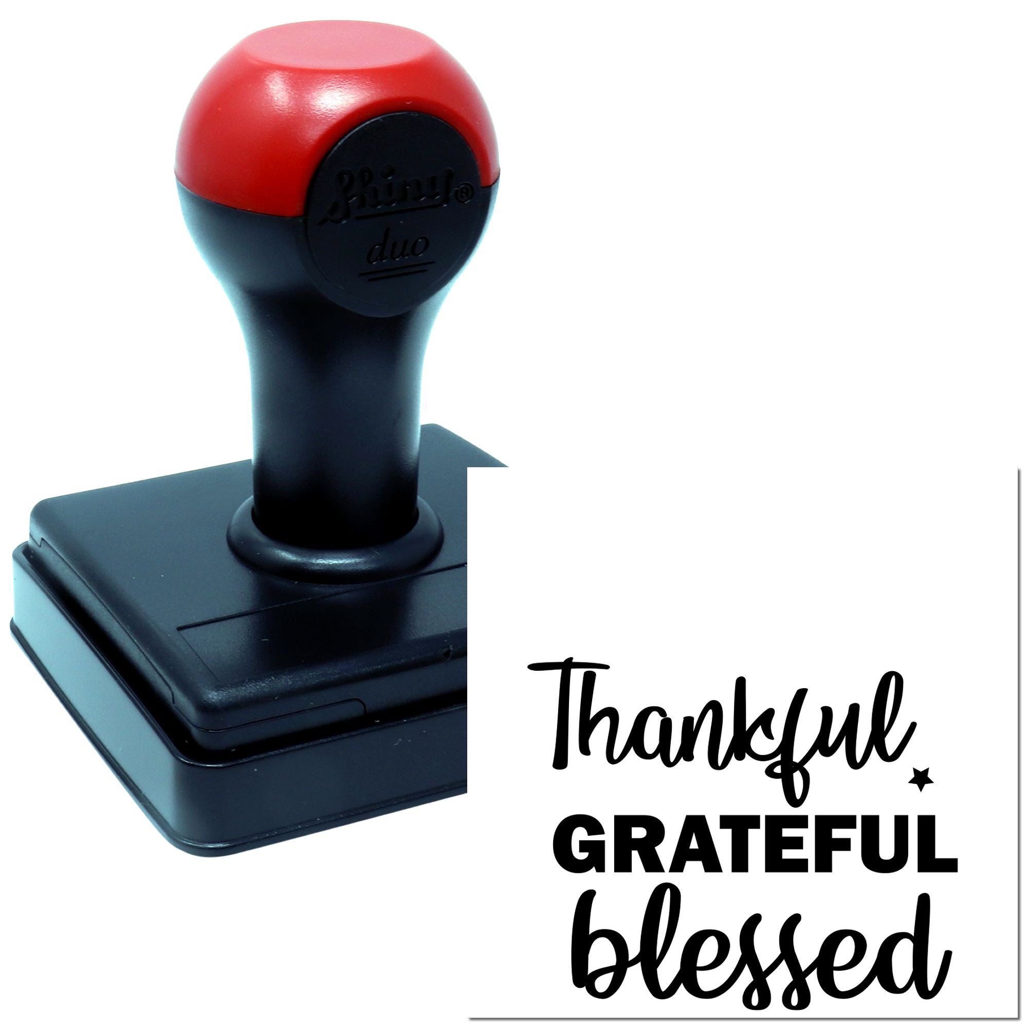 Duo Thankful Grateful Blessed Minimalist Wall Hand Stamp
