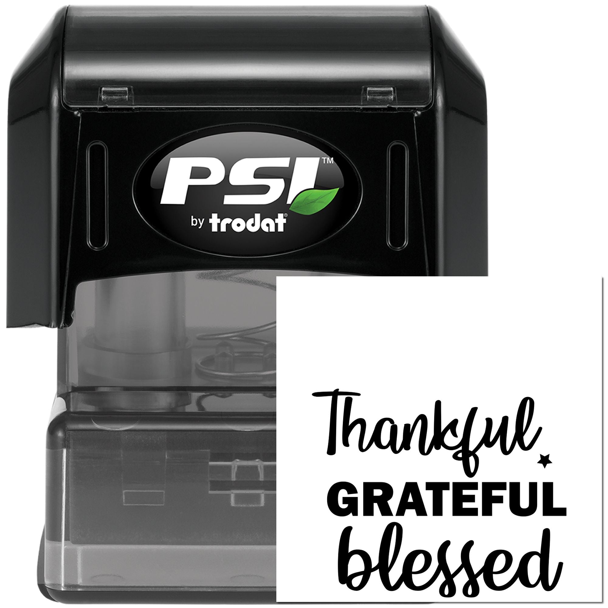 Pre-Inked Thankful Grateful Blessed Cardmaking Stamp