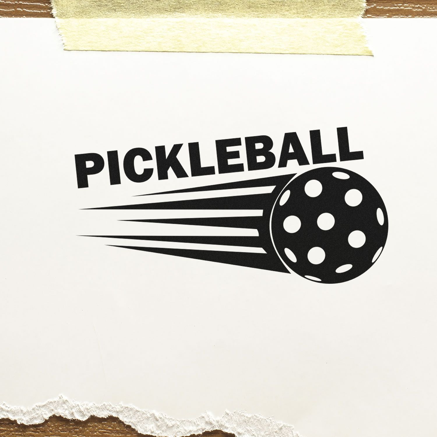 Duo Speeding Pickleball With Motion Trails Hand Stamp