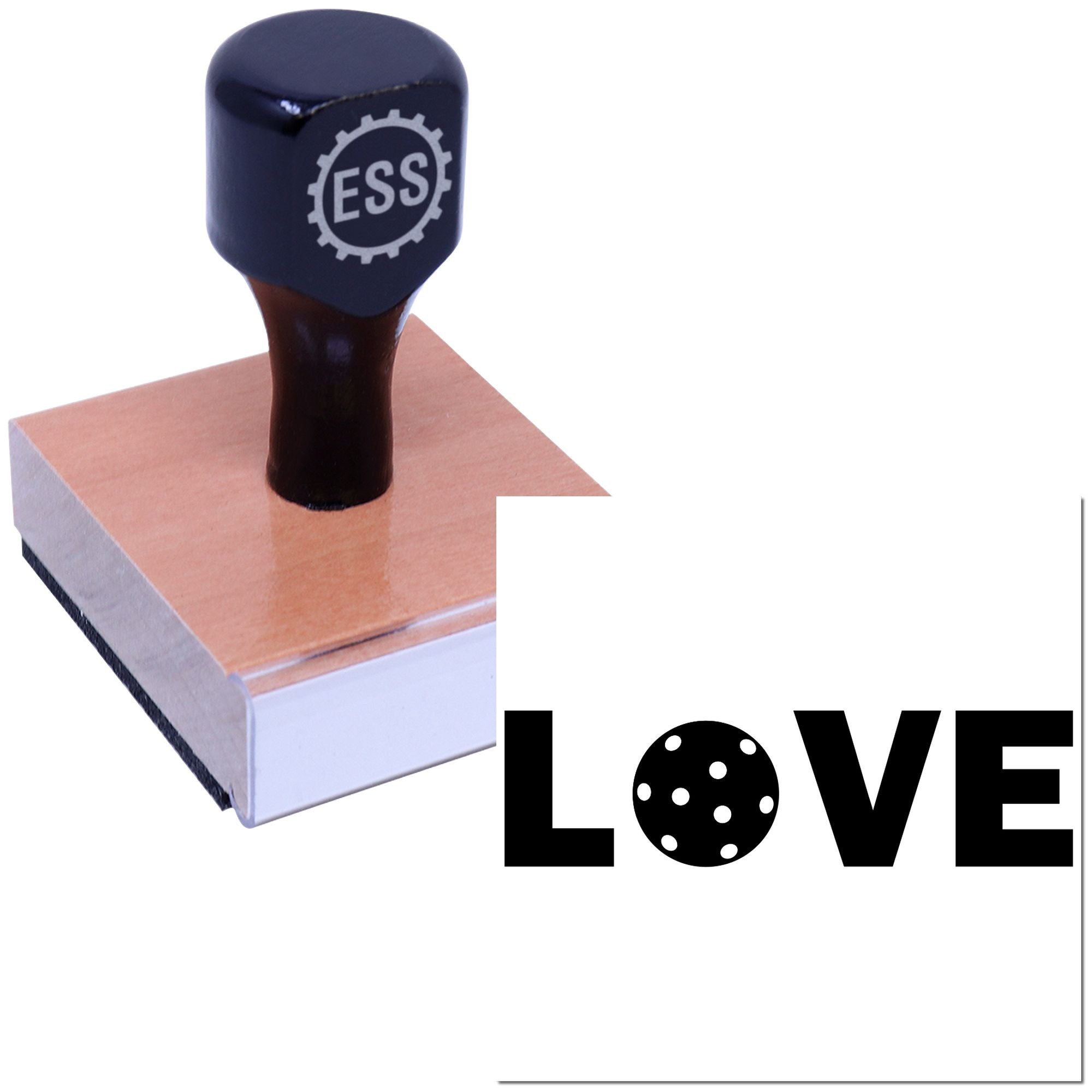 Pickleball Love Logo Postcard Rubber Stamp