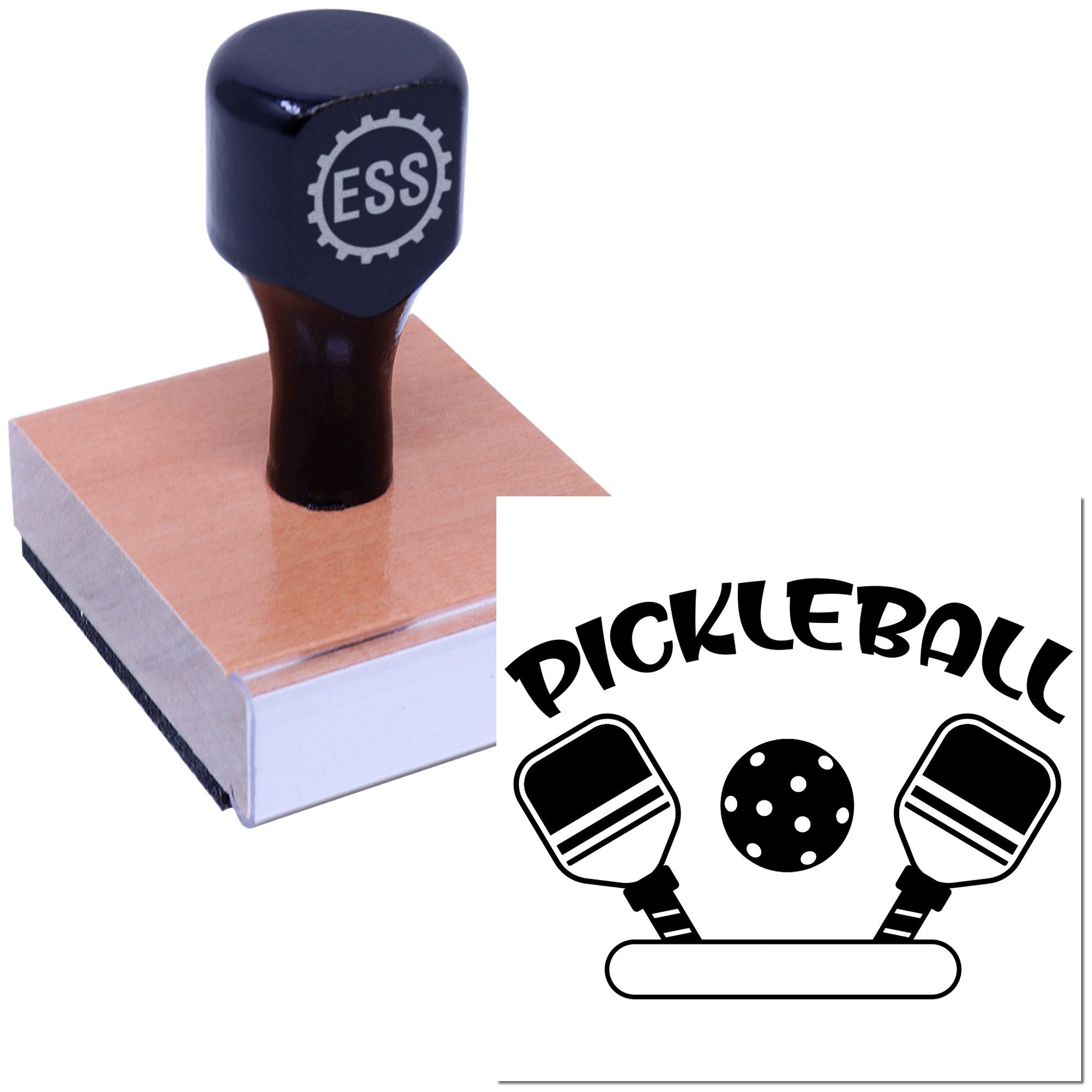 Paddle Ball Fun Tag Rubber Stamp