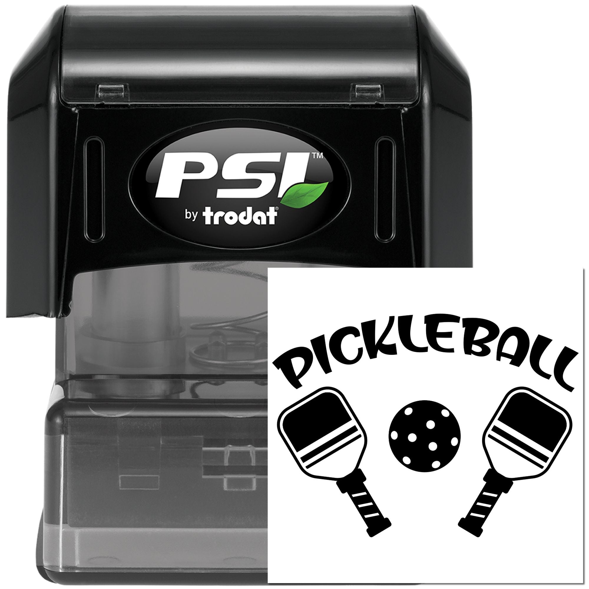 Pre-Inked Pickleball Paddle Art Mini Card Stamp