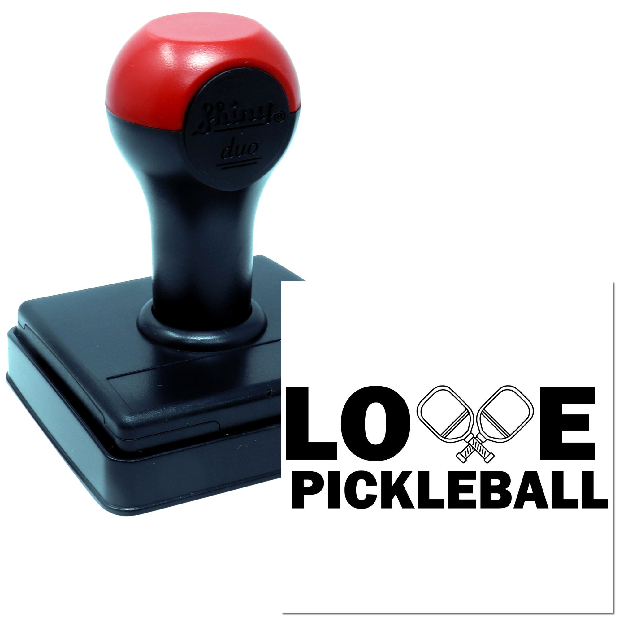 Duo Love Pickleball Crossed Paddles Logo Hand Stamp