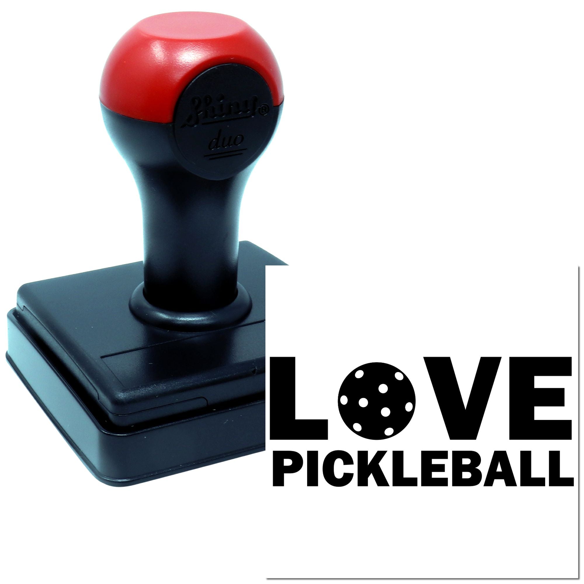 Duo Bold Love Pickleball Logo Design Hand Stamp