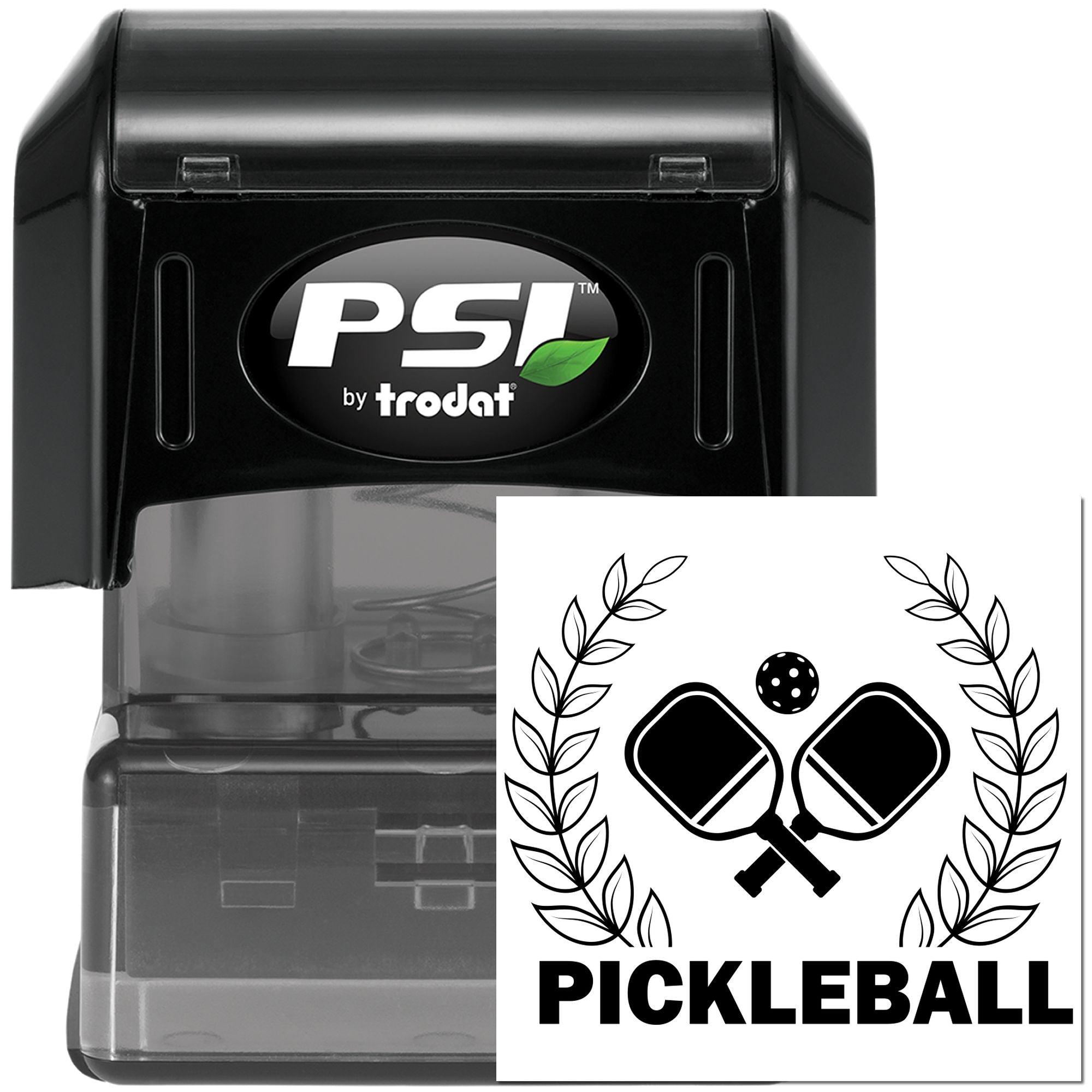 Pre-Inked Crossed Pickleball Paddles Scrapbook Stamp