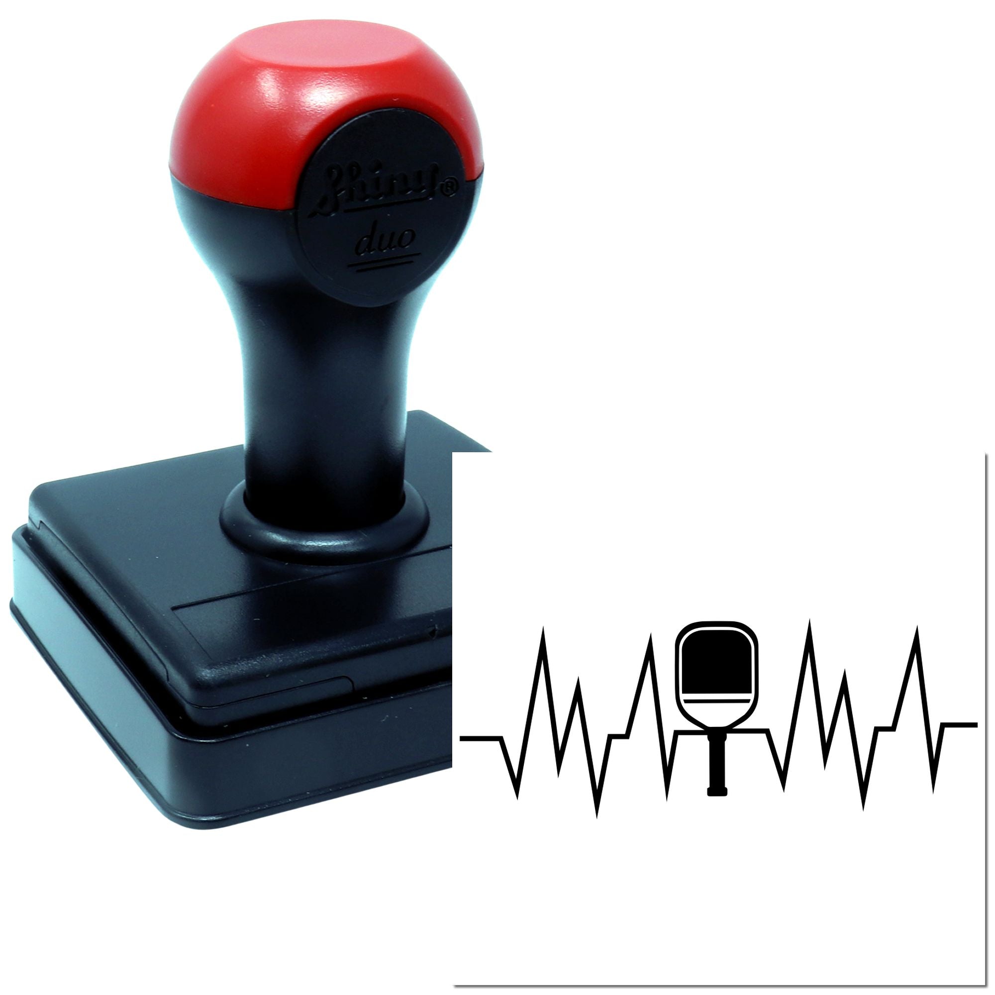 Duo Microphone Heartbeat Podcast Pulse Wave Hand Stamp