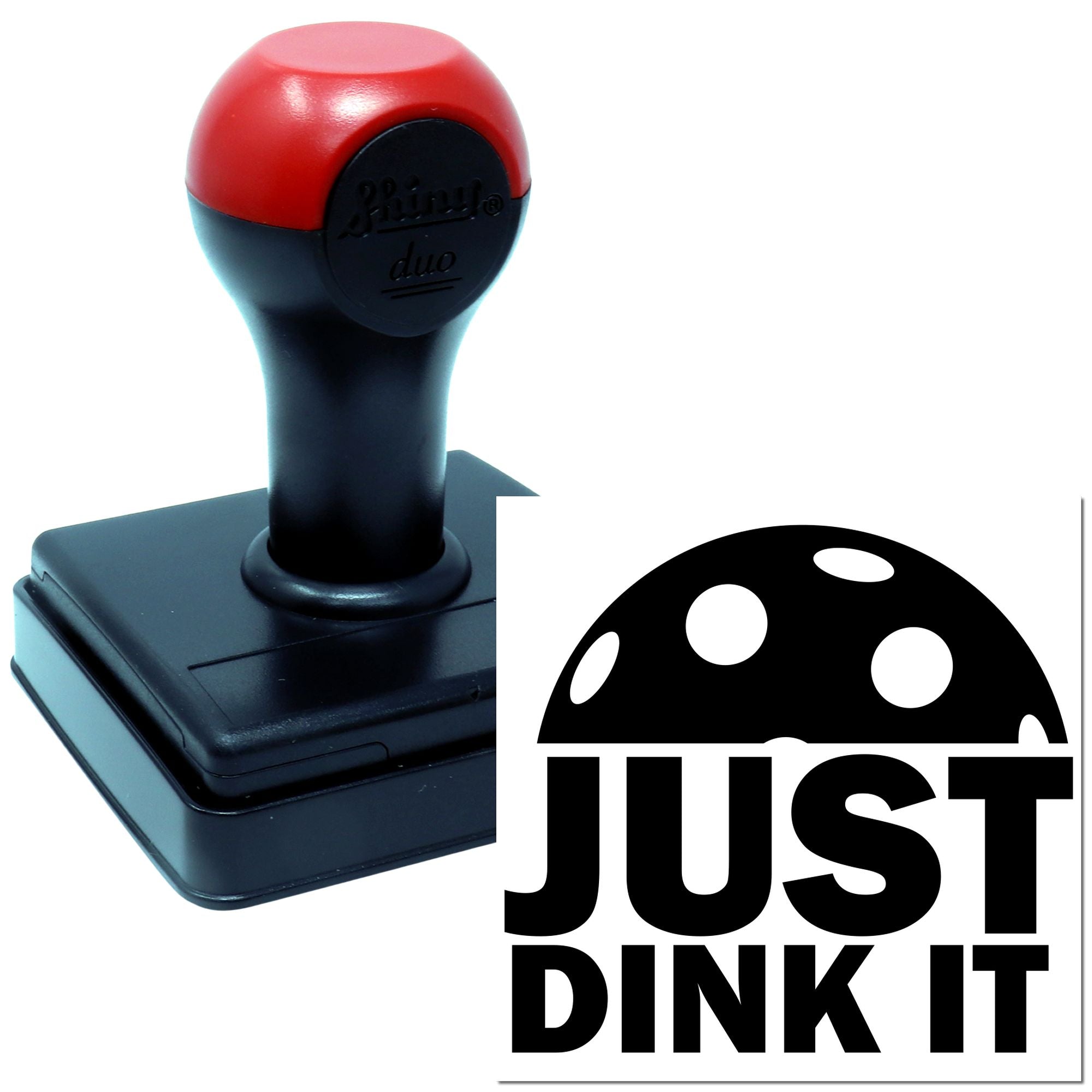 Duo Polka-Dotted Mushroom Just Dink It Hand Stamp
