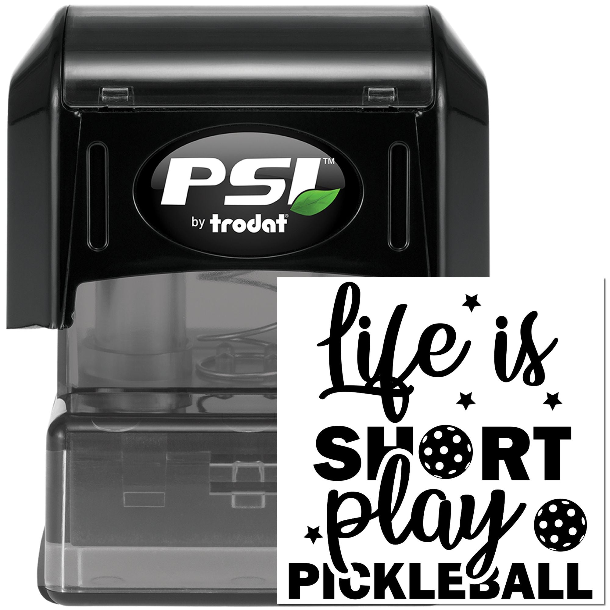 Pre-Inked Pickleball Life Motto Journaling Stamp