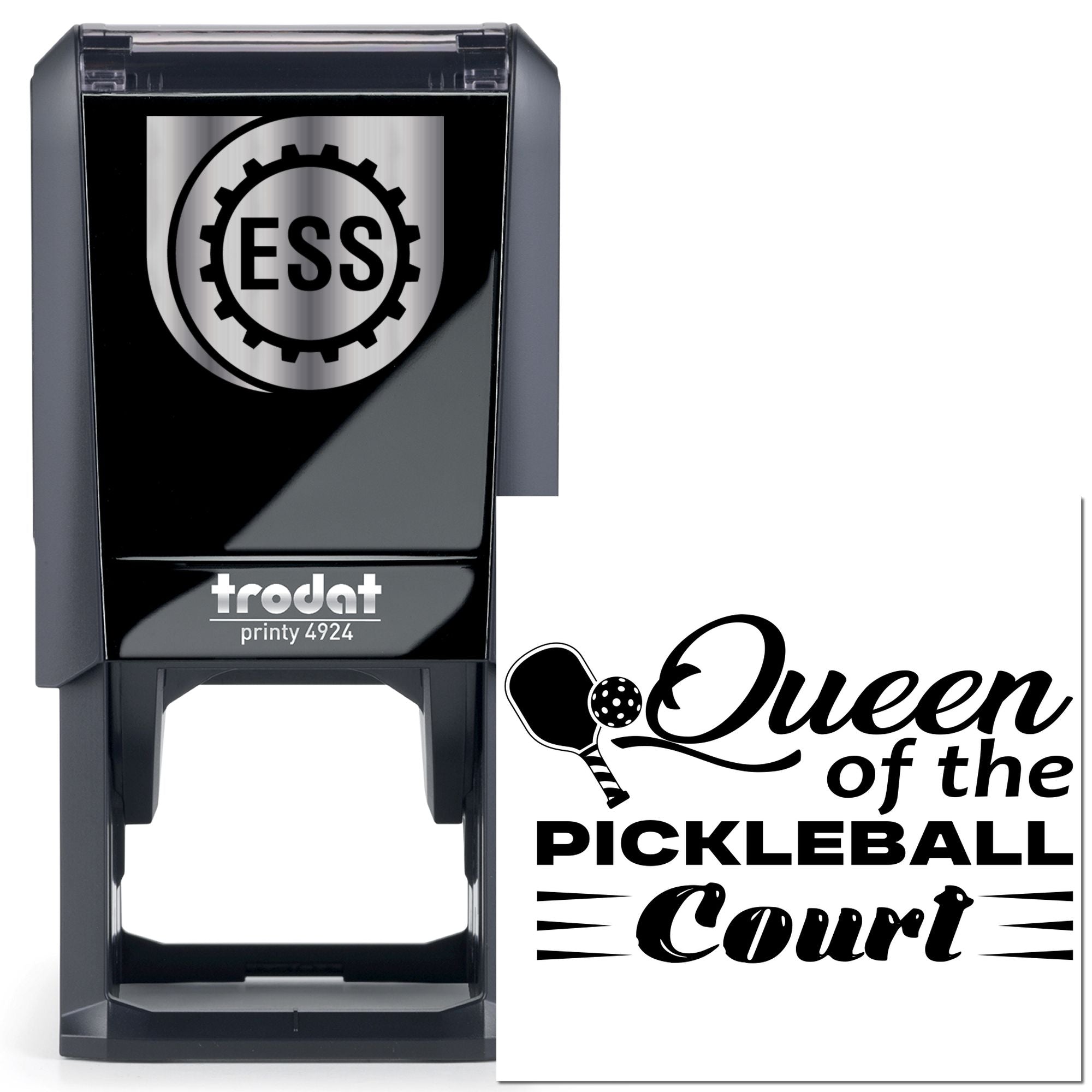 Self-Inking Pickleball Queen Favor Tag Stamp