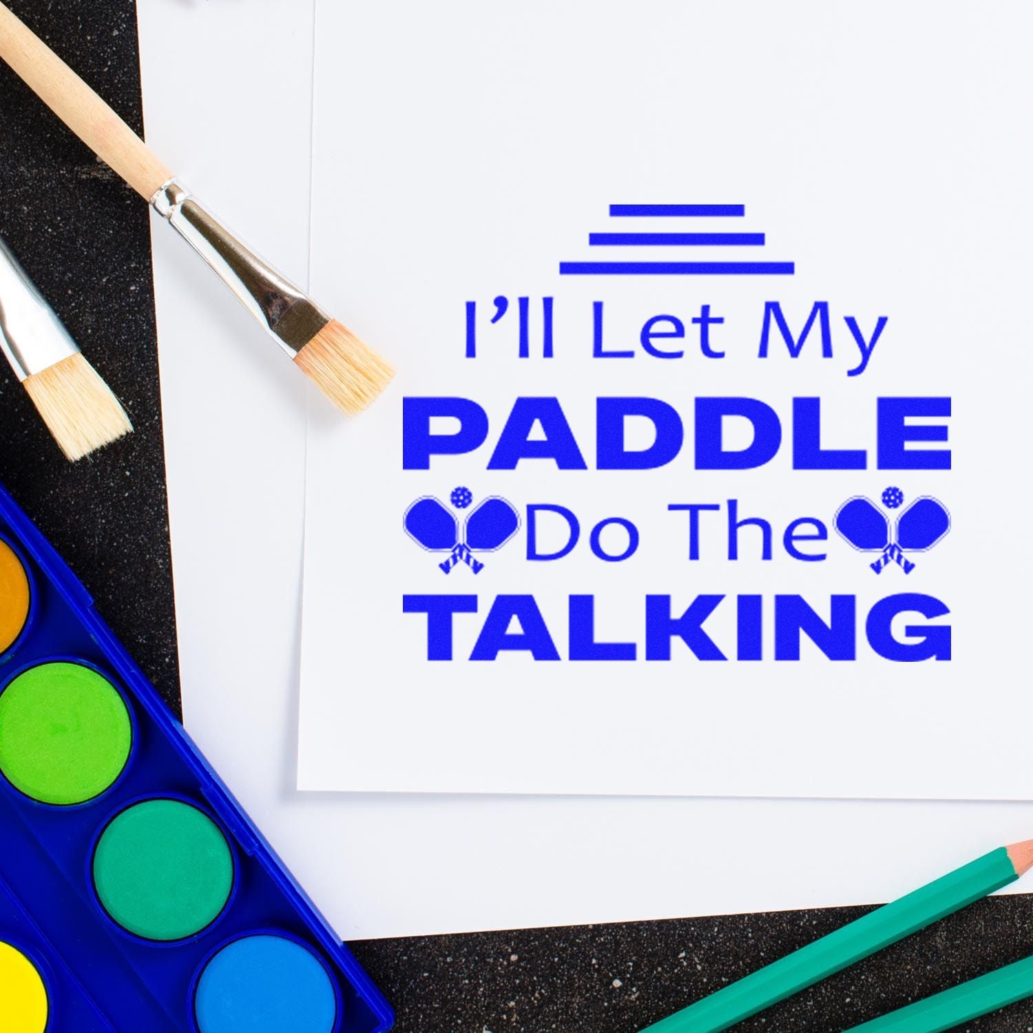 Pre-Inked Paddle Talk Poster Tag Stamp