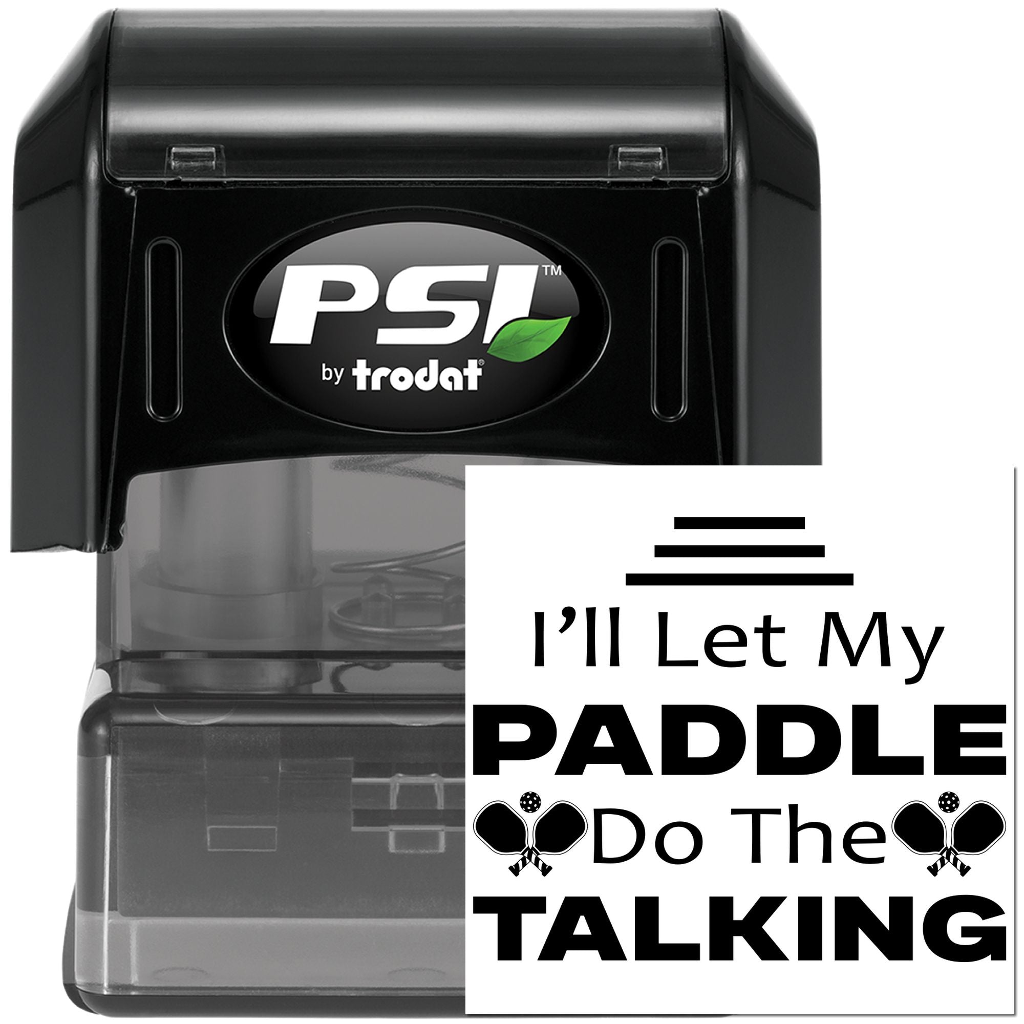 Pre-Inked Paddle Talk Poster Tag Stamp