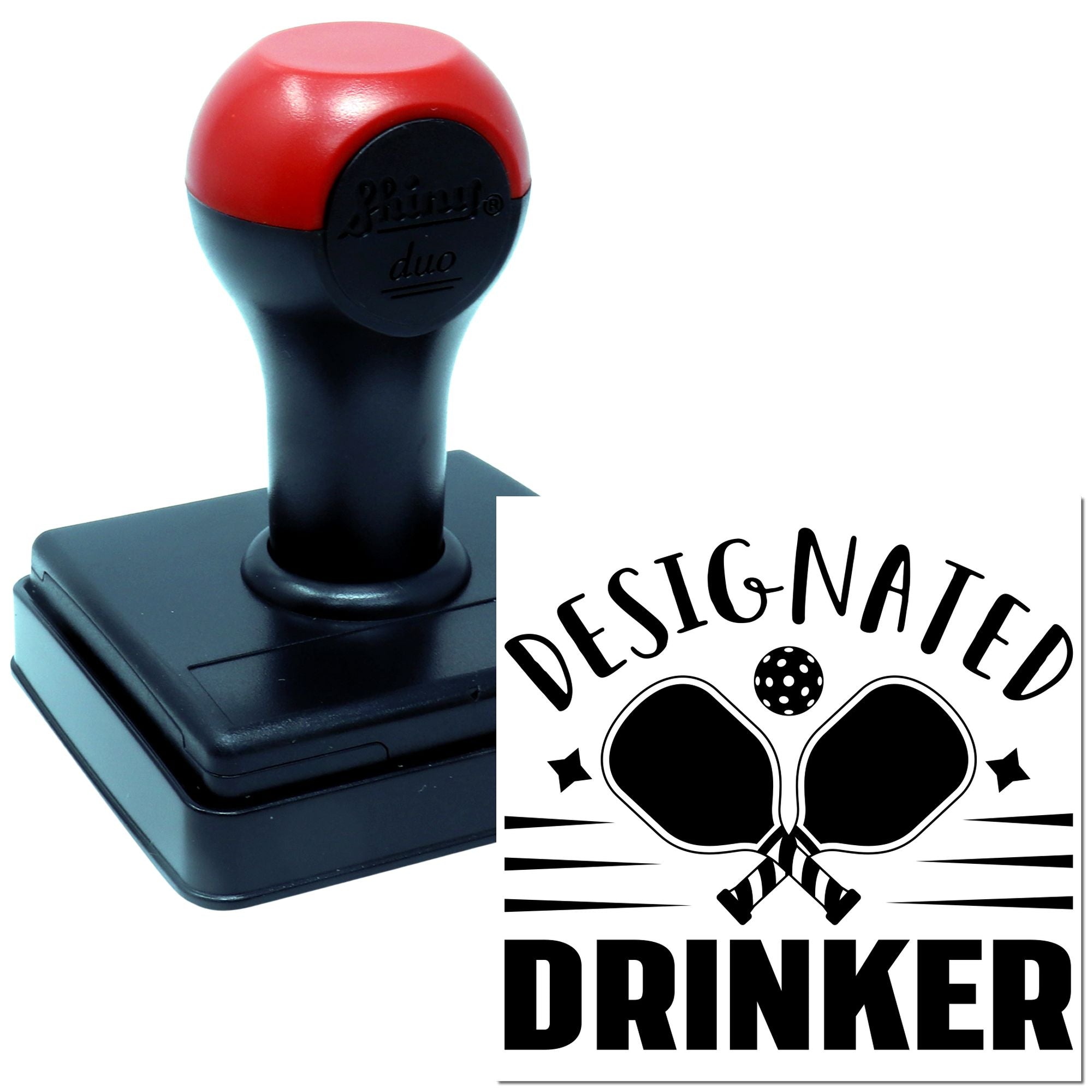 Duo Crossed Pickleball Paddles Party Drinker Hand Stamp