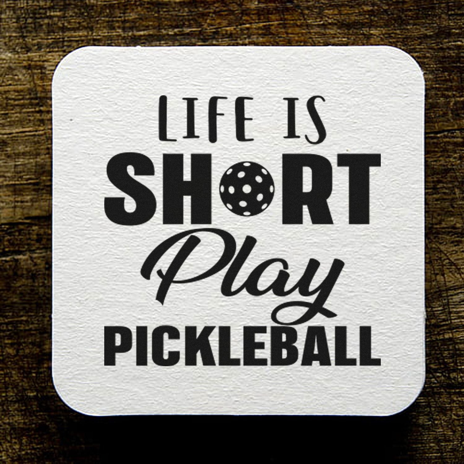 Pre-Inked Life Is Short Place Card Stamp