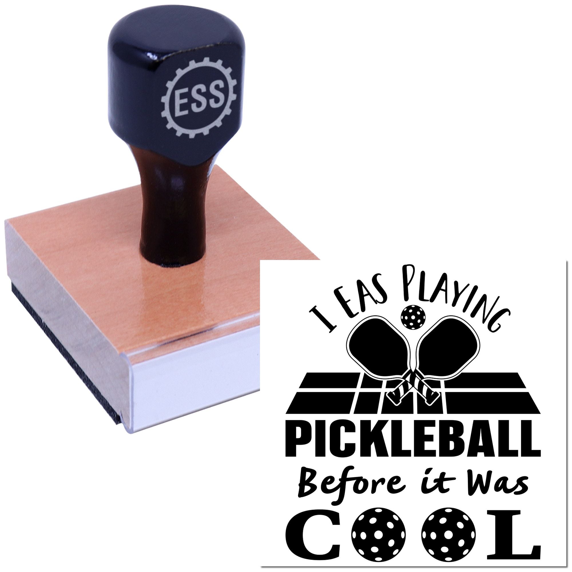 Retro Pickleball Swagger Scrapbooking Rubber Stamp