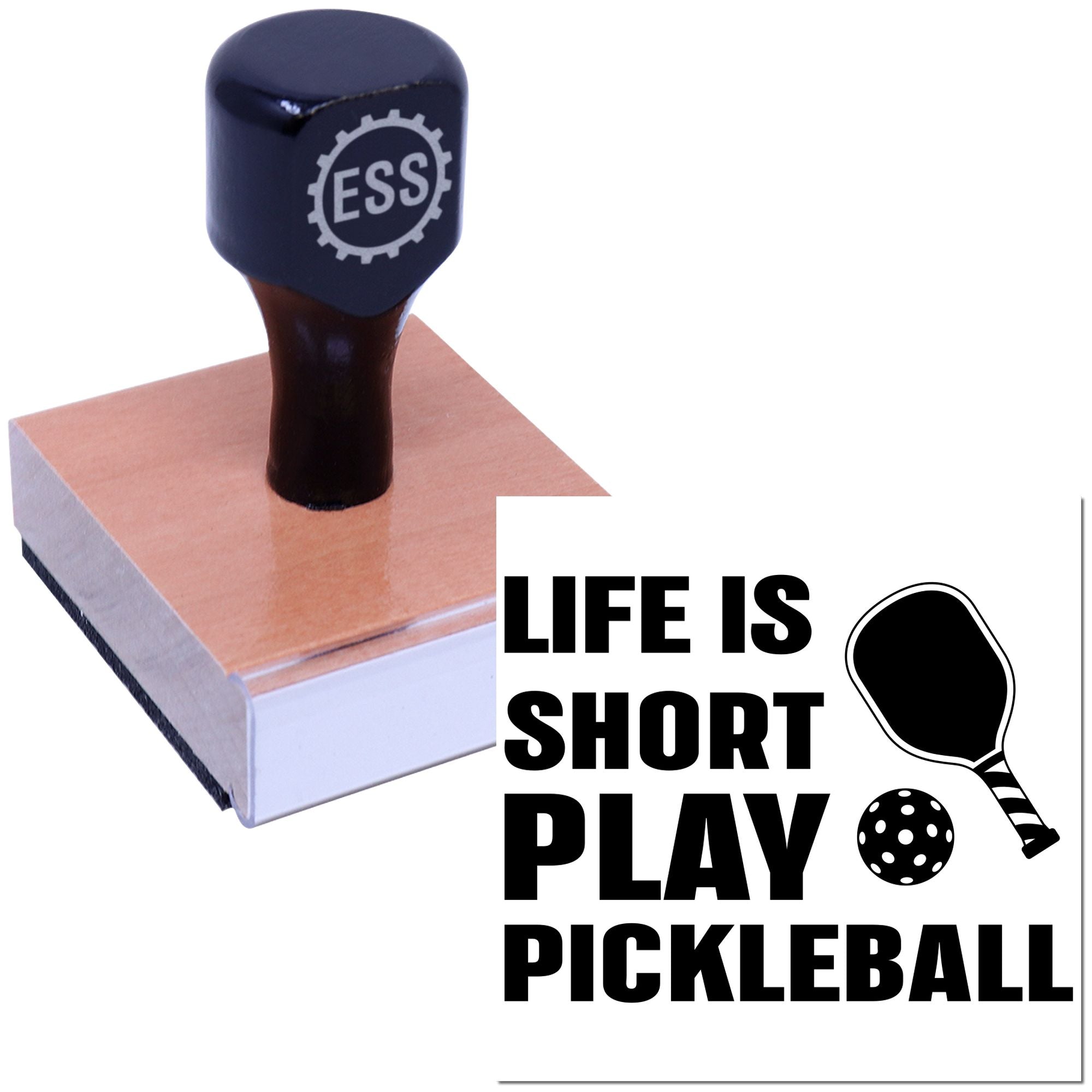 Play Pickleball Now Card Making Rubber Stamp