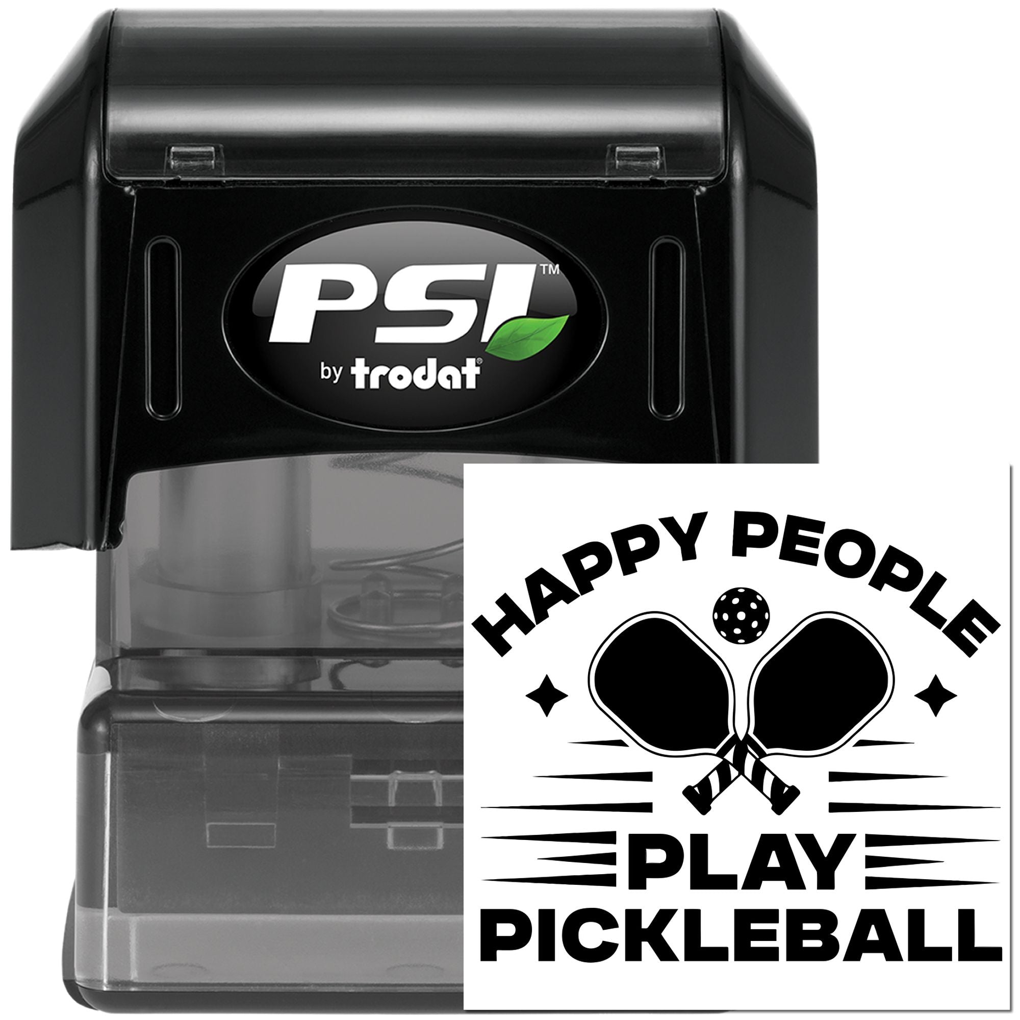 Pre-Inked Happy People Pickleball Card Stamp