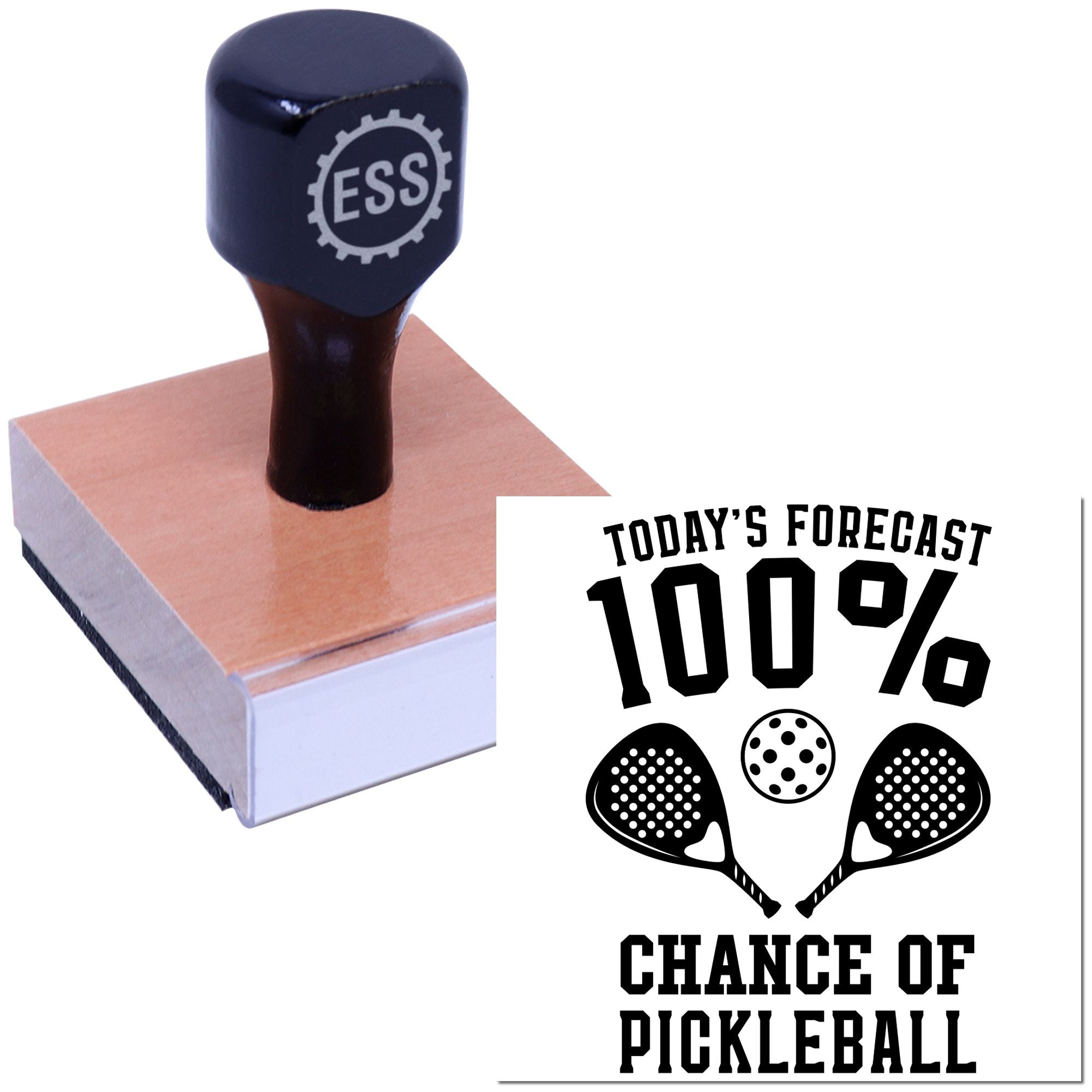 Pickleball Weather Forecast Greeting Card Rubber Stamp