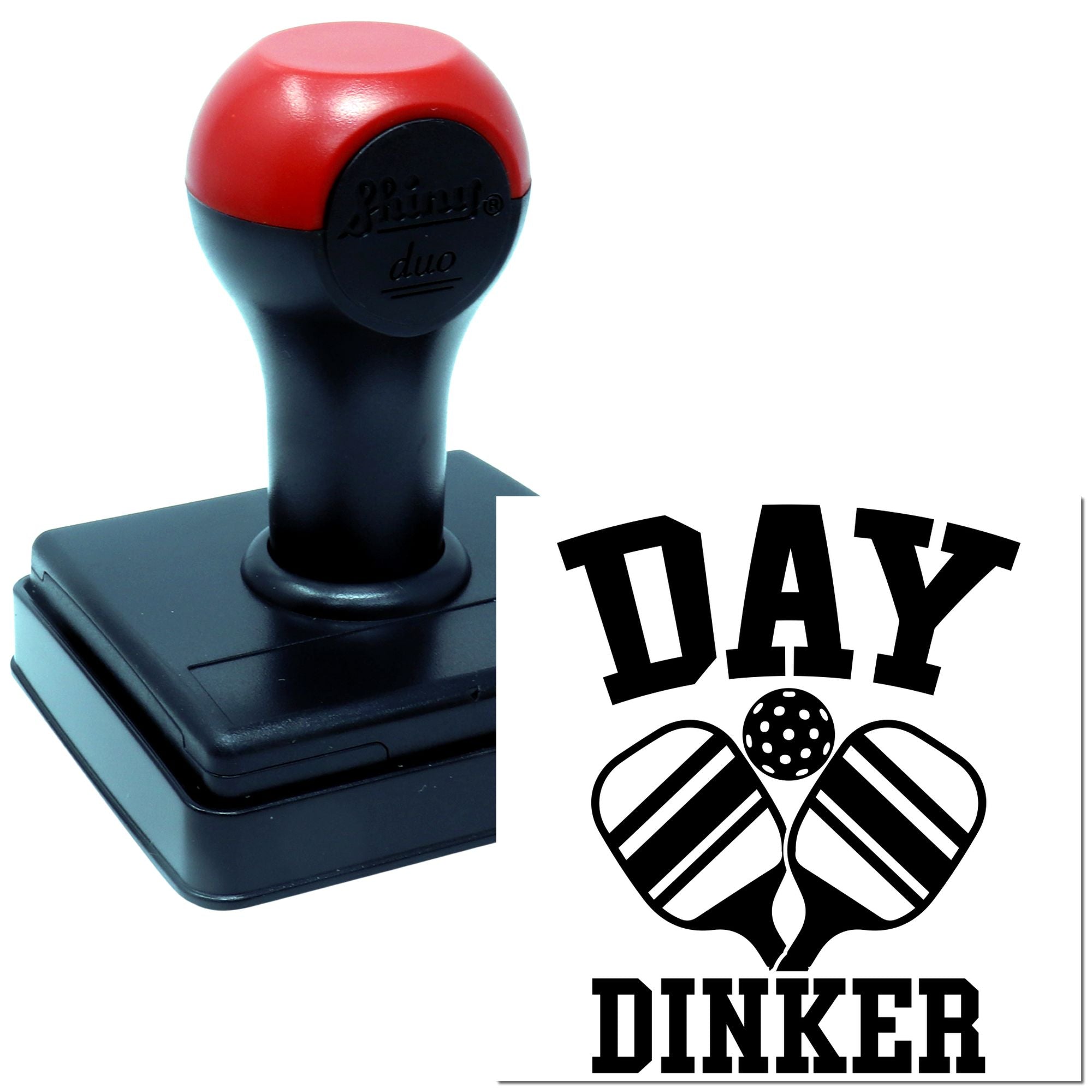 Duo Pickleball Paddles Forming Heart Logo Hand Stamp