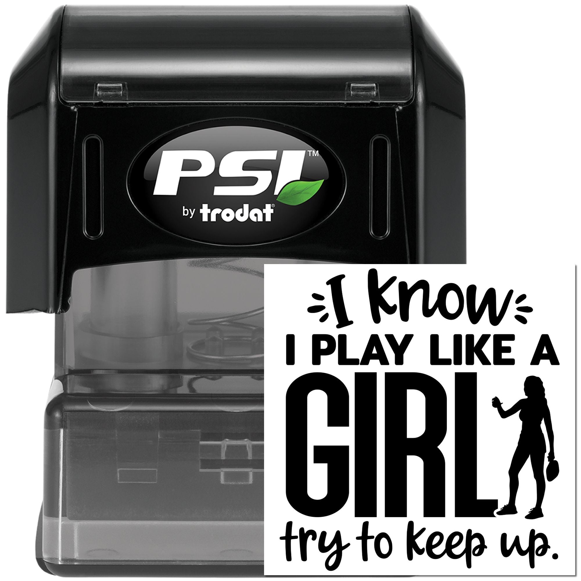 Pre-Inked Girls Play Strong Note Card Stamp