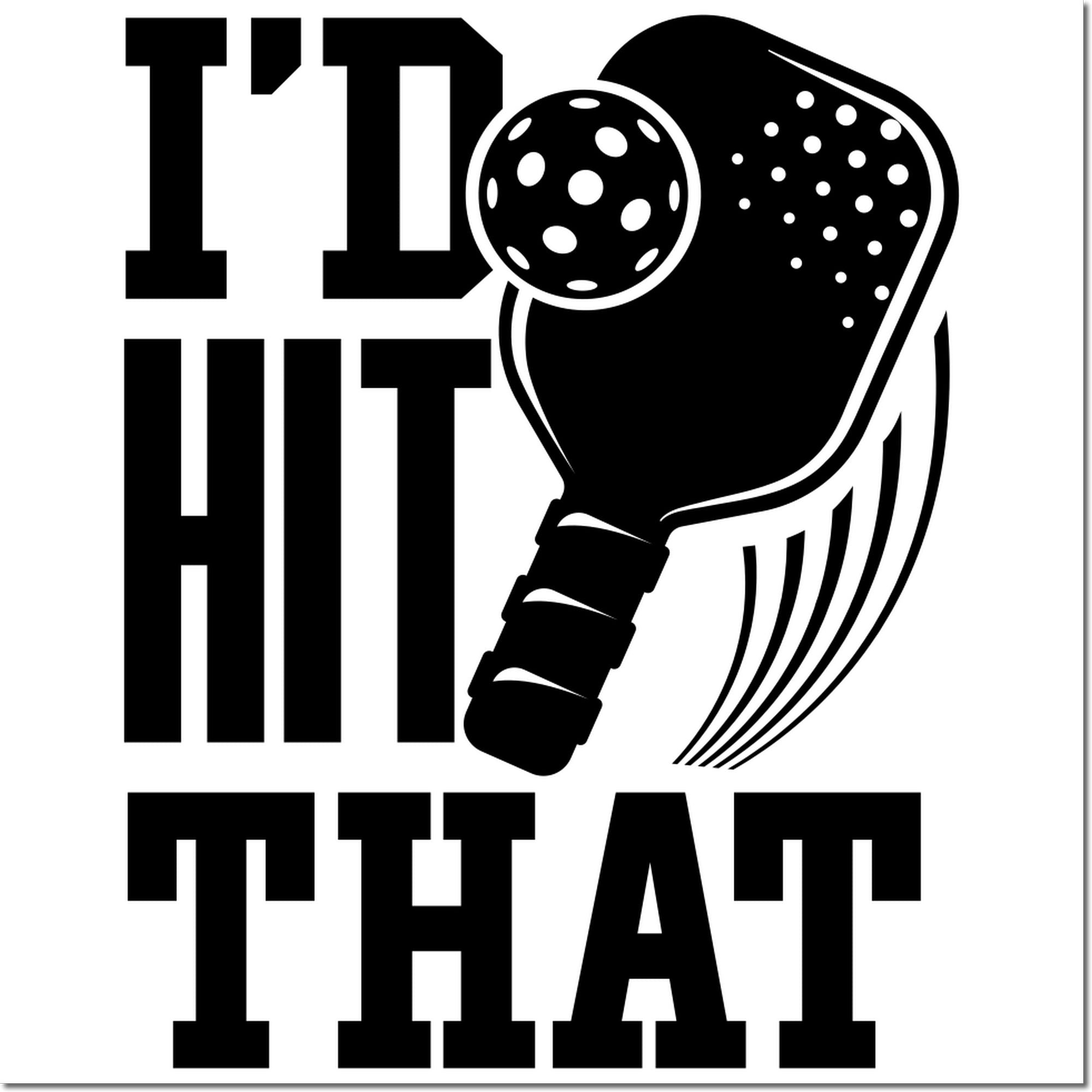 Cheeky Pickleball Slogan Favor Tag Rubber Stamp