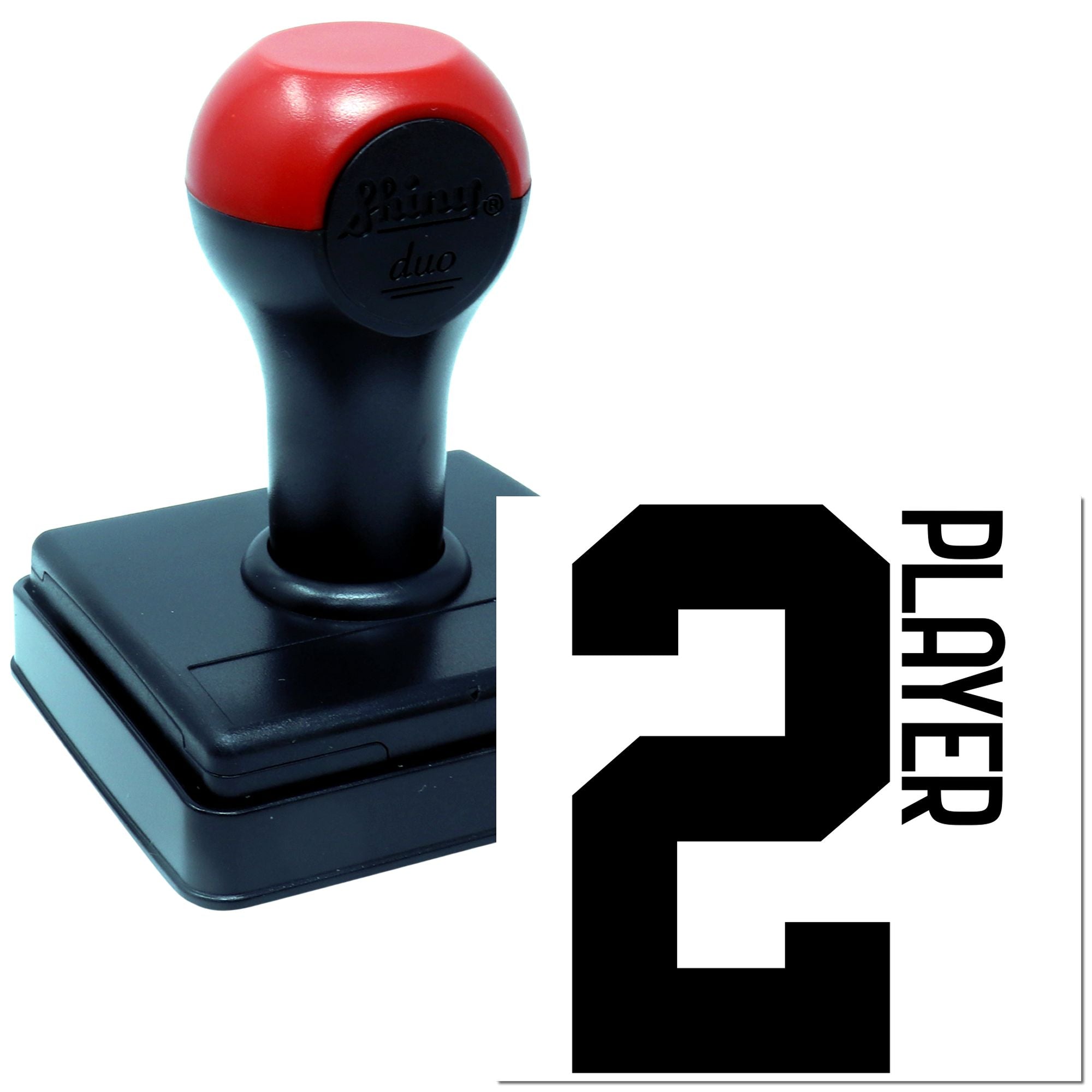 Duo Bold Vertical Number Two Player Hand Stamp